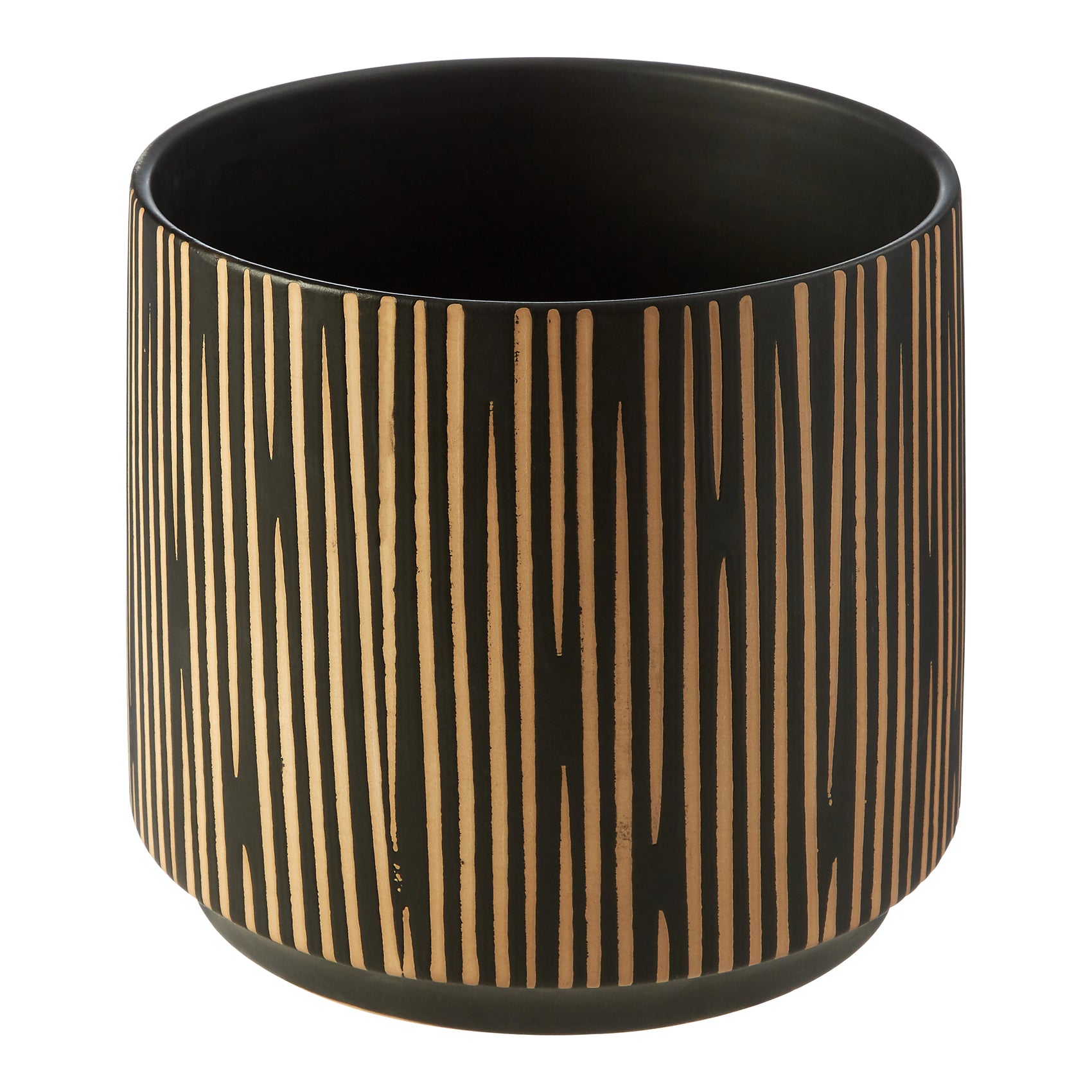 Massa Black & Cream Ceramic Round Vase | Small