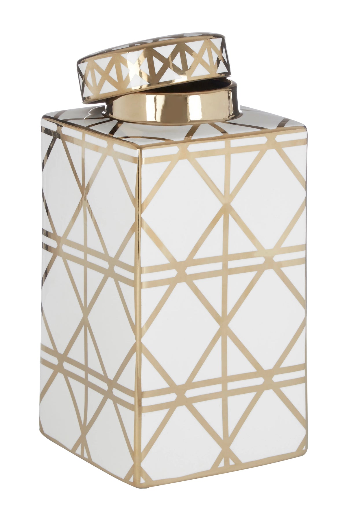 Merola White & Gold Ceramic Jar | Small