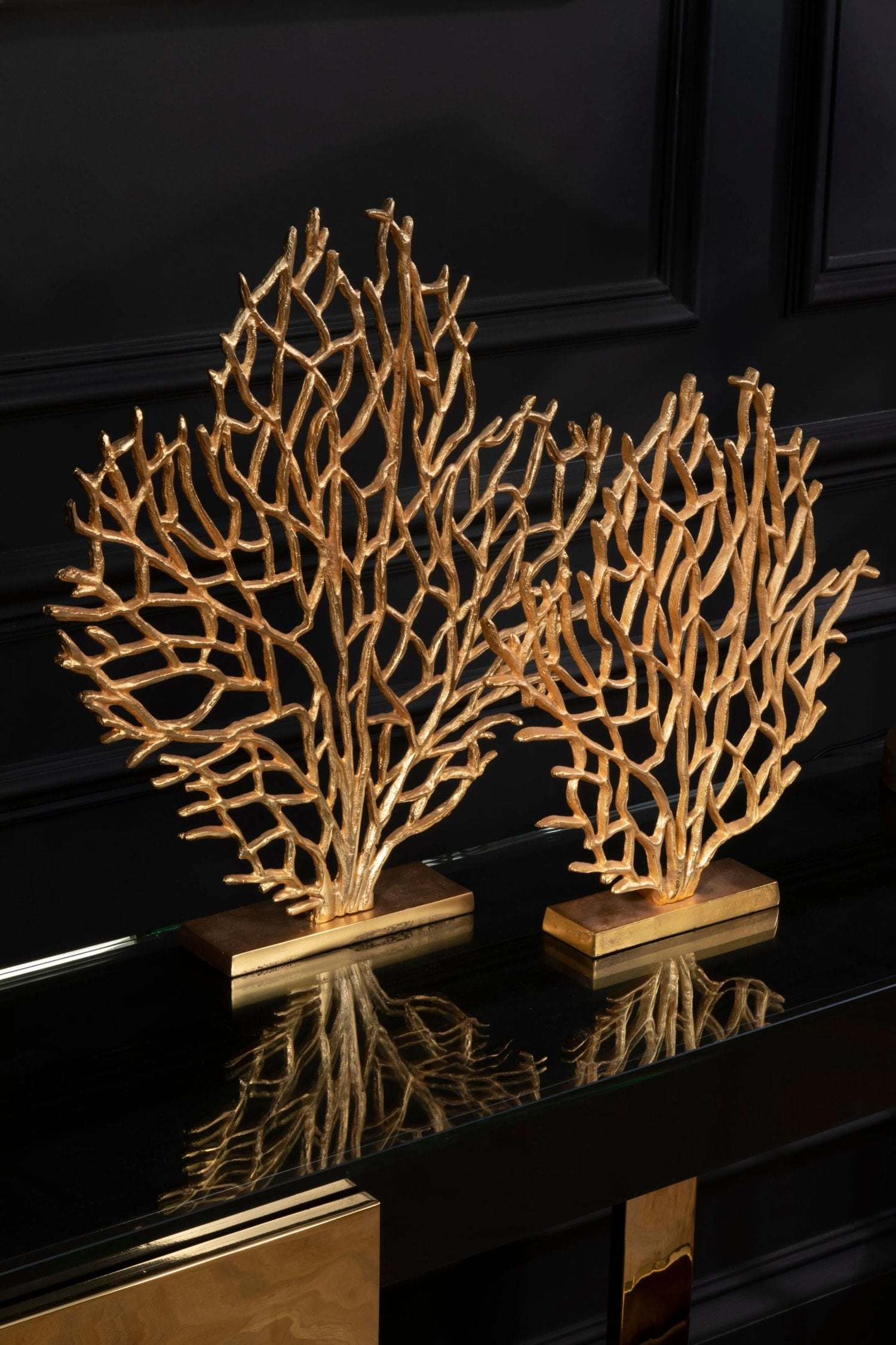 Atelier Small Gold Finish Aluminium Coral Sculpture