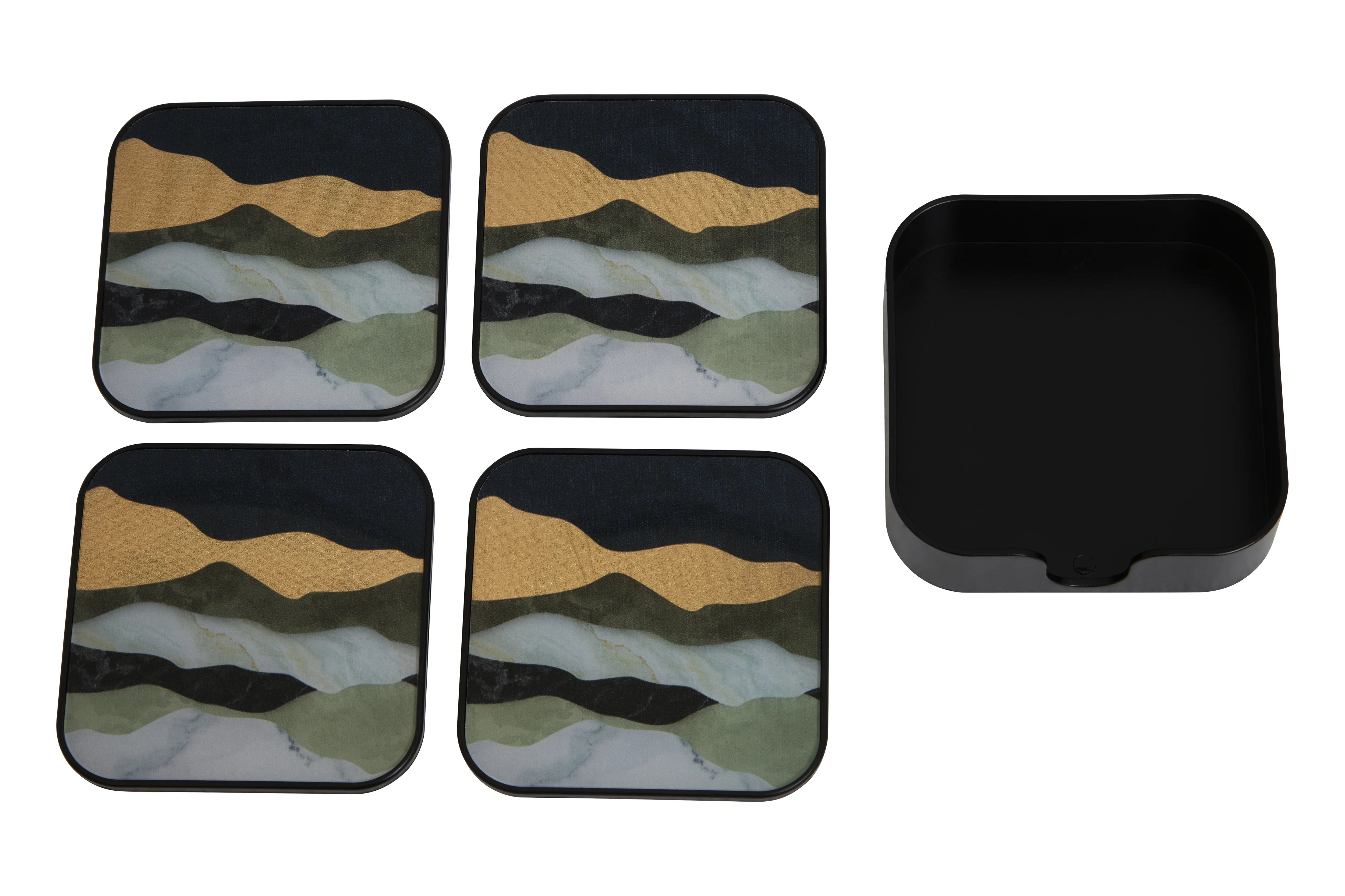 Set of 4 Dolce Agate Effect Square Coasters