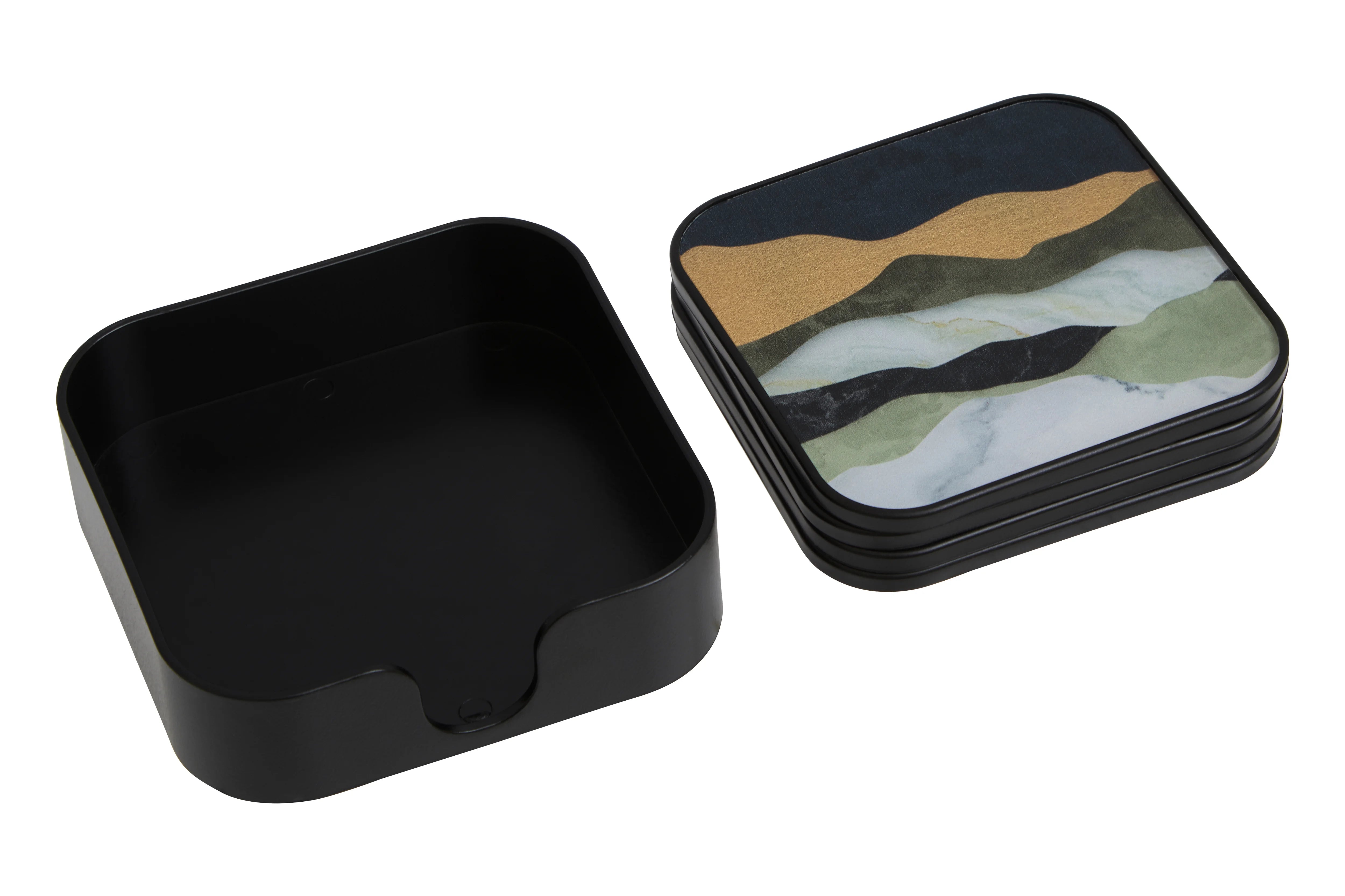 Set of 4 Dolce Agate Effect Square Coasters