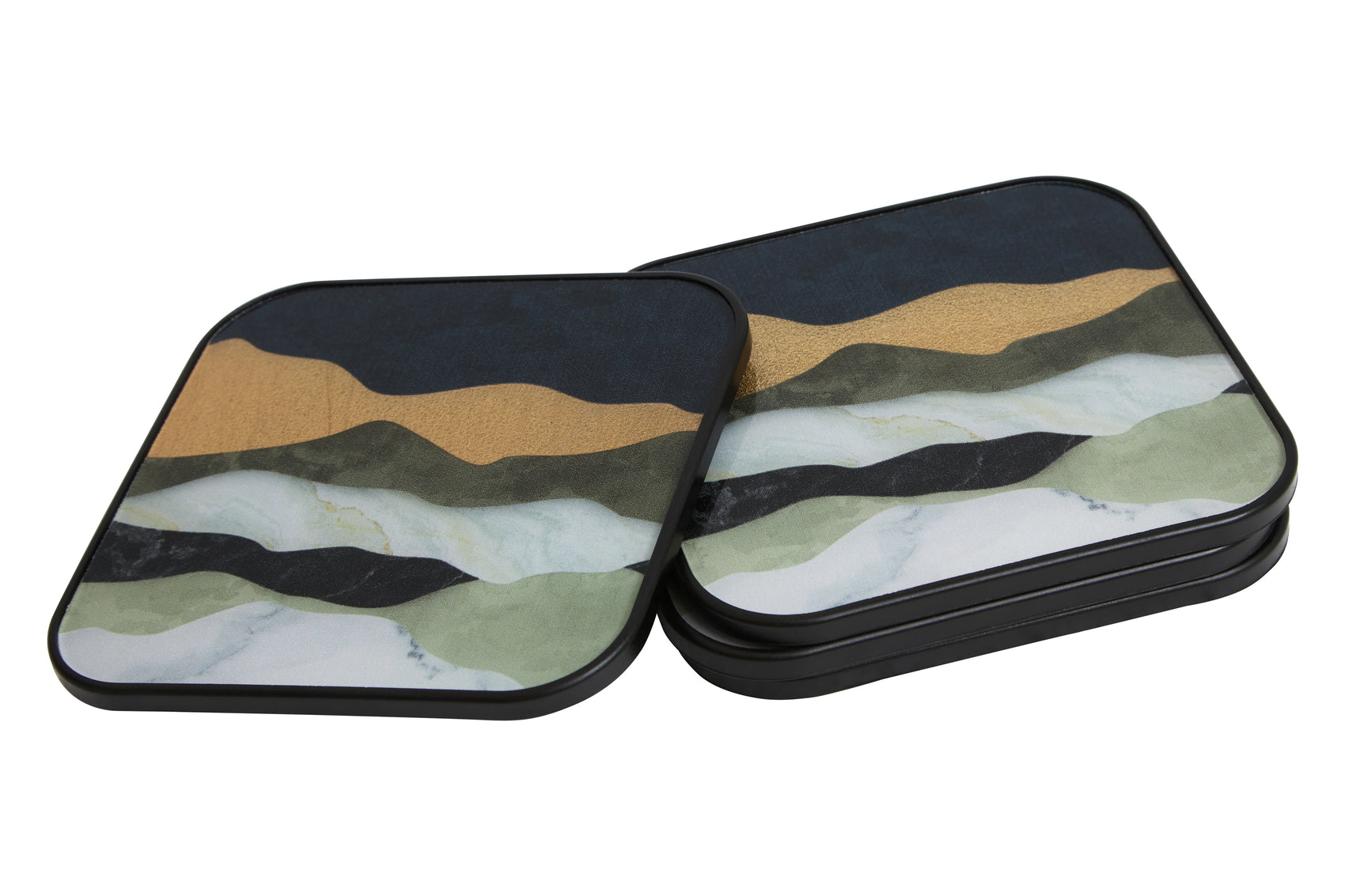 Set of 4 Dolce Agate Effect Square Coasters