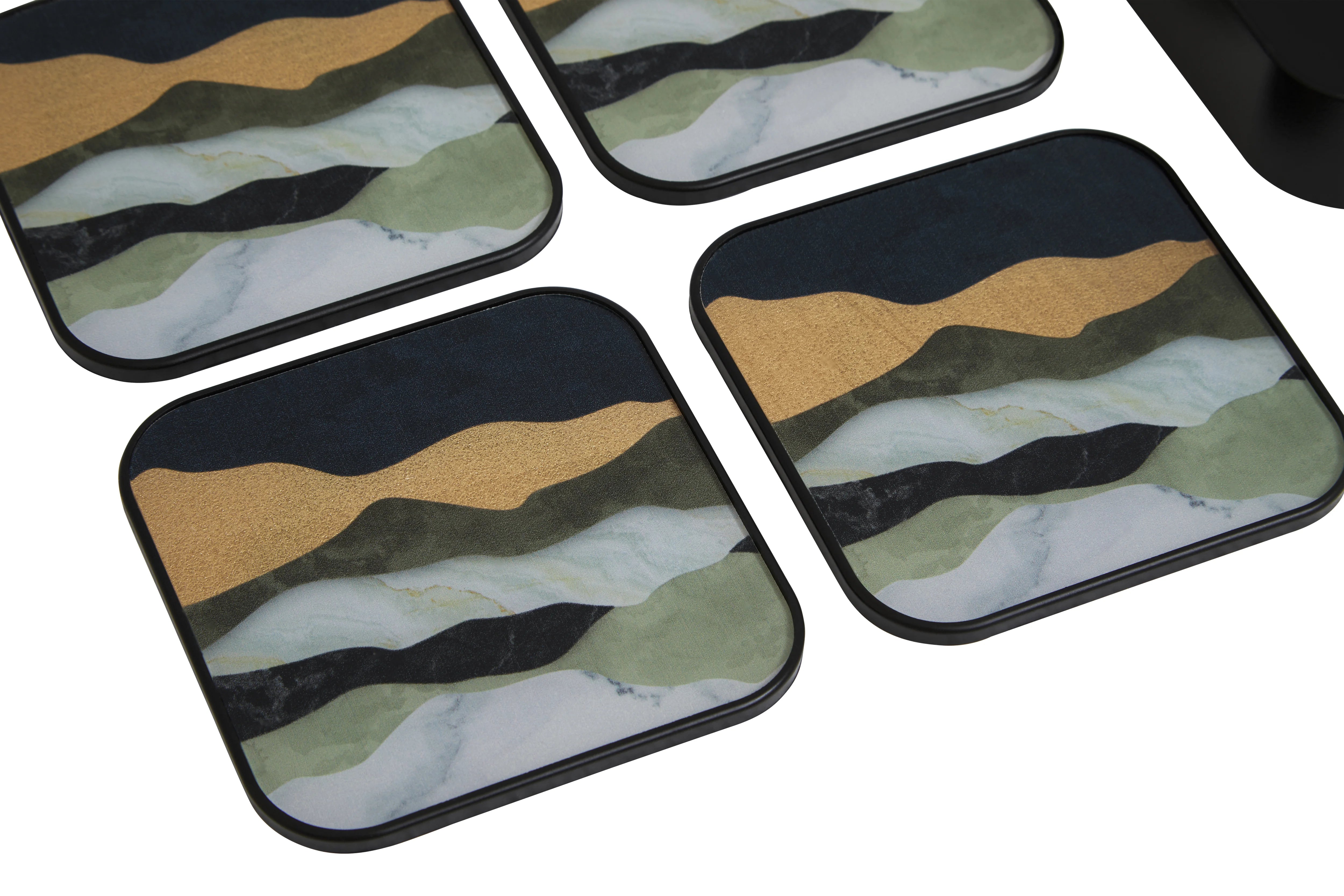 Set of 4 Dolce Agate Effect Square Coasters