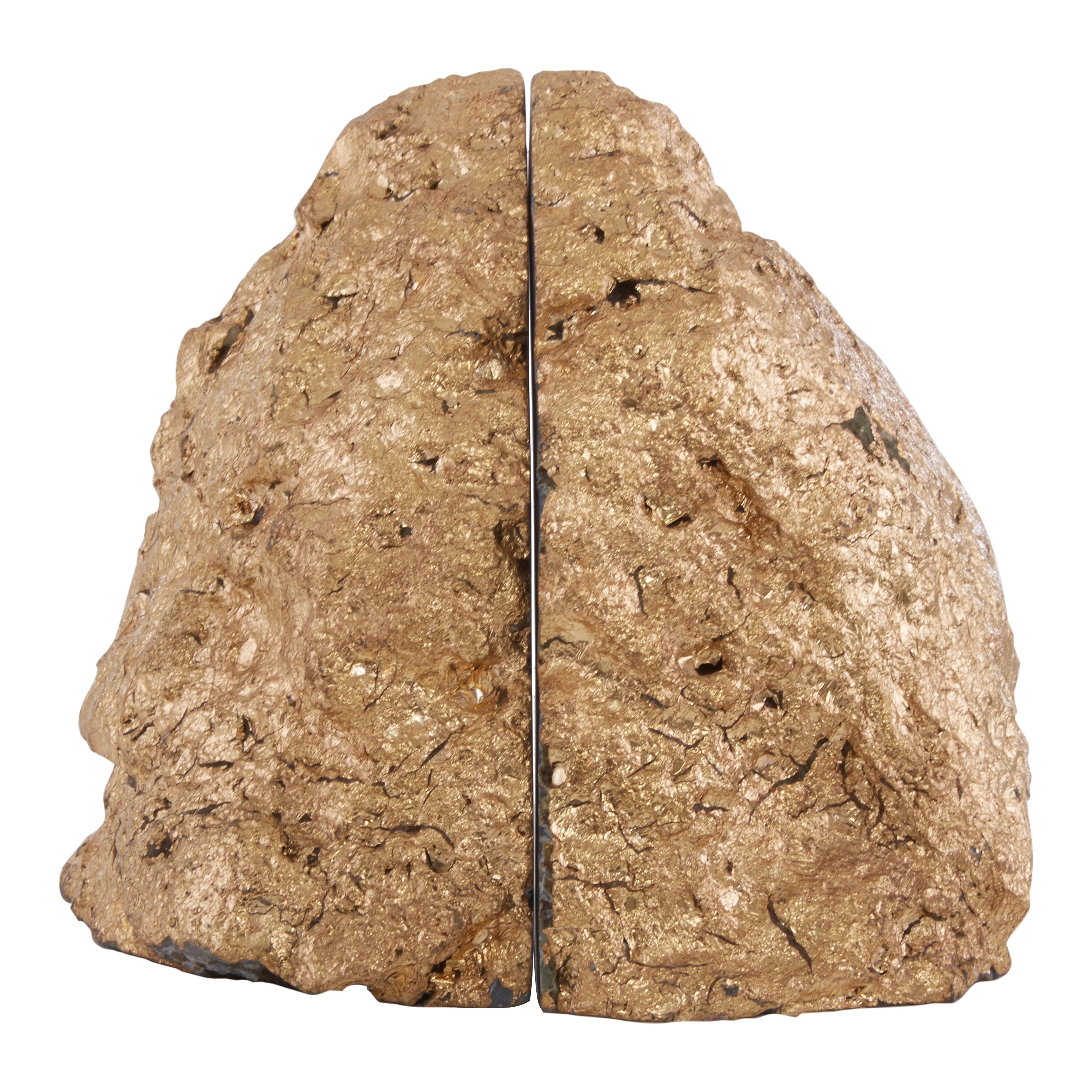 Monzoro Agate Stone & Gold Bookends