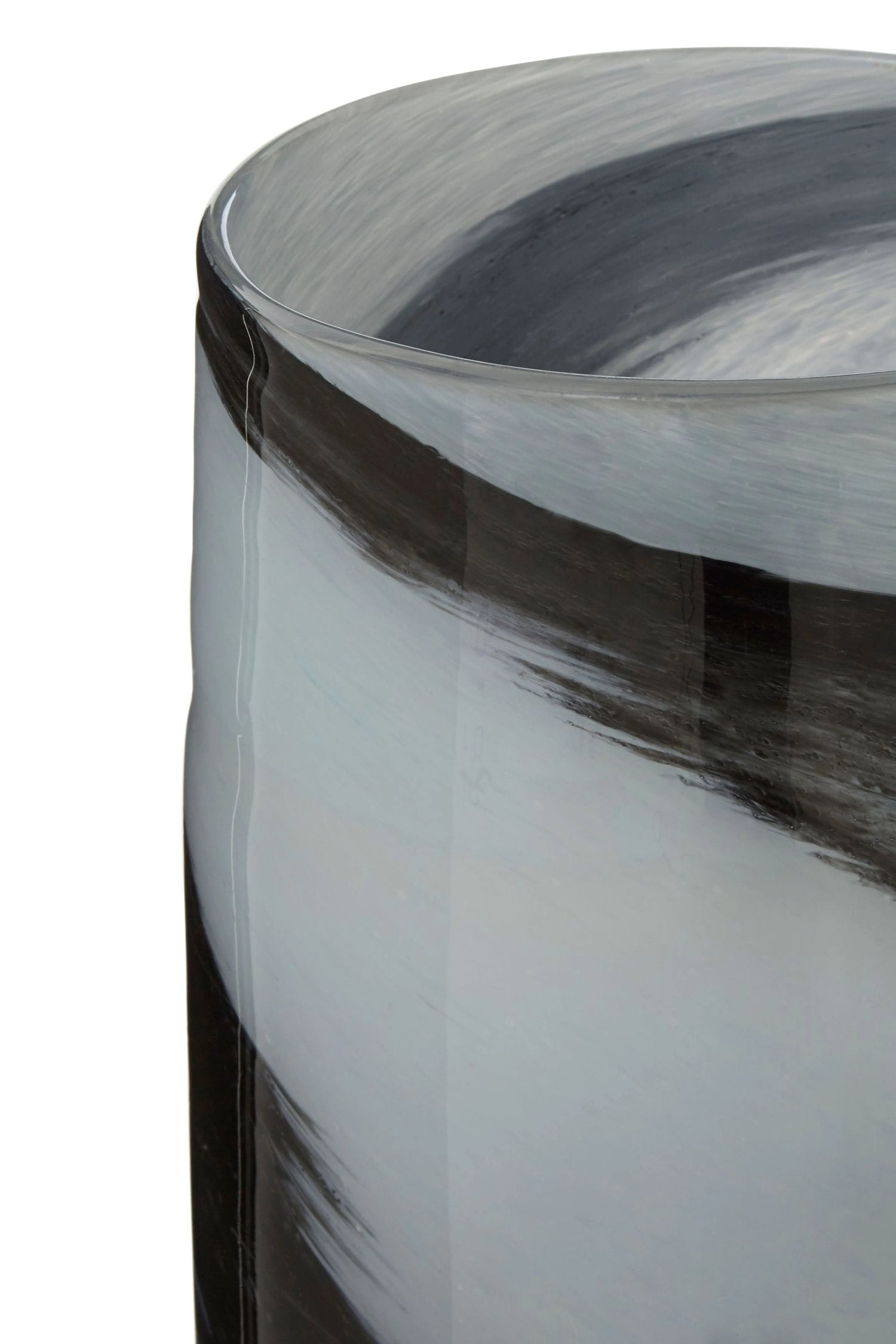Pigment Large Grey & Black Brushstroke Design Glass Vase