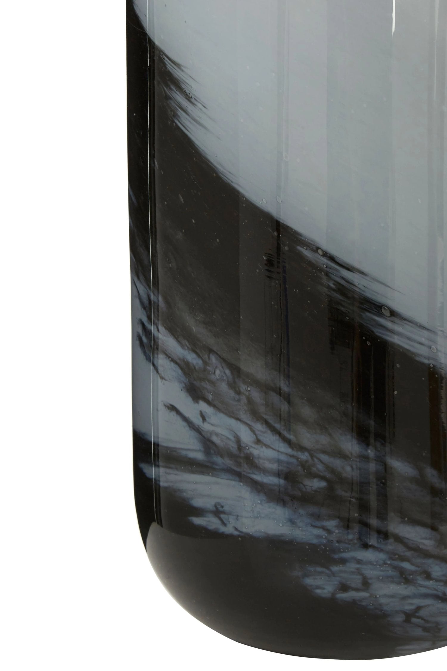 Pigment Large Grey & Black Brushstroke Design Glass Vase