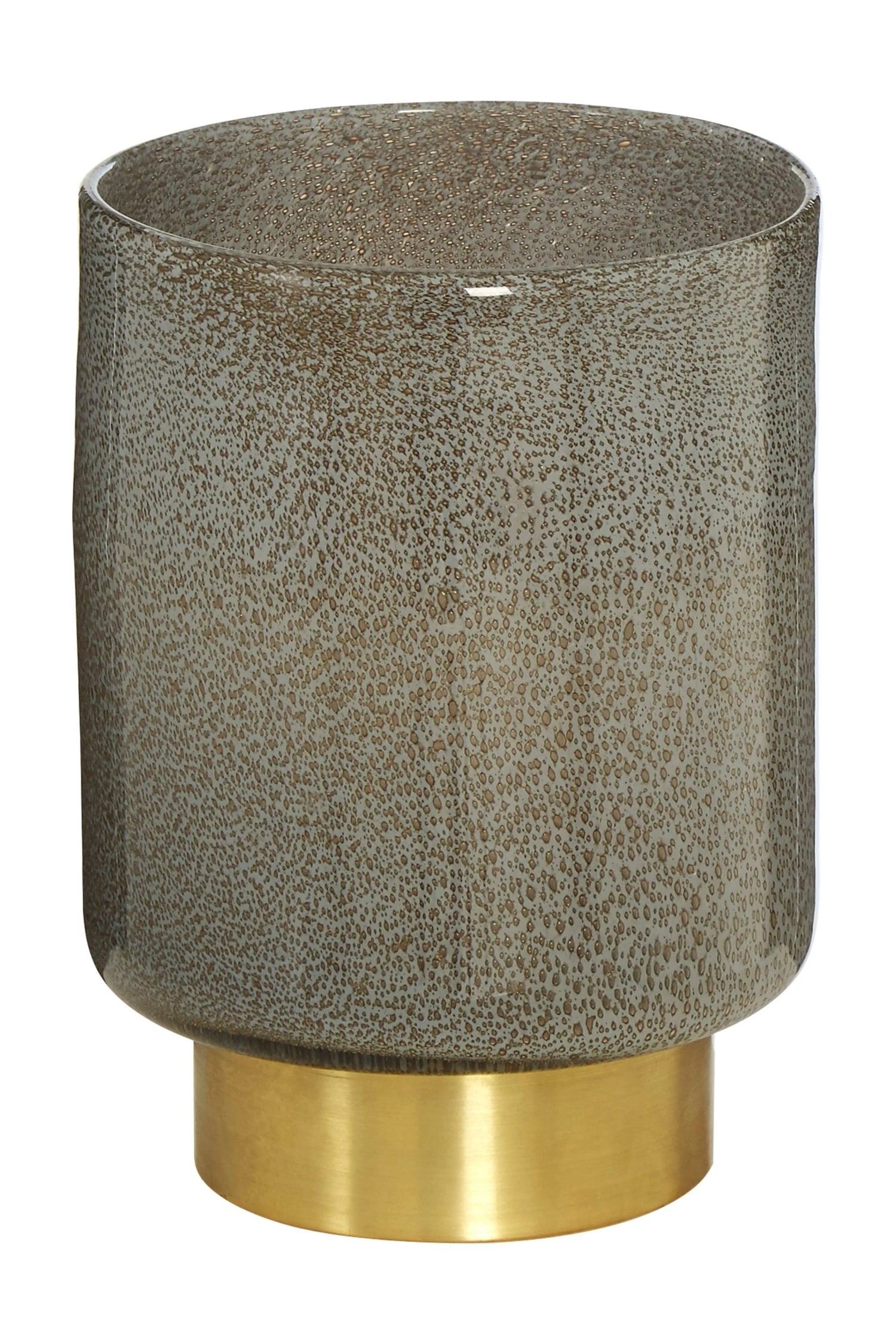 Lucent Small Grey Glass & Gold Base Vase