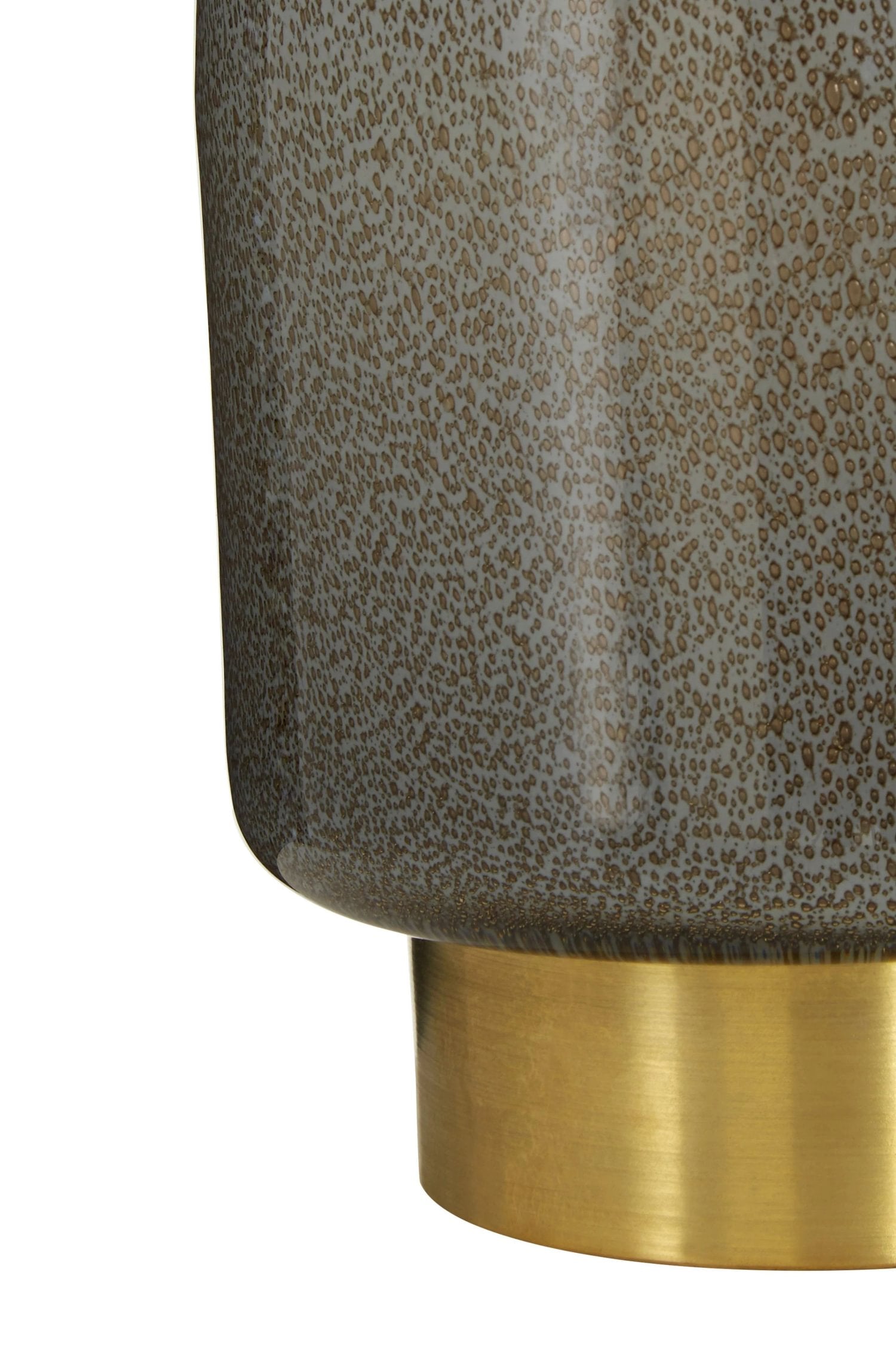 Lucent Small Grey Glass & Gold Base Vase