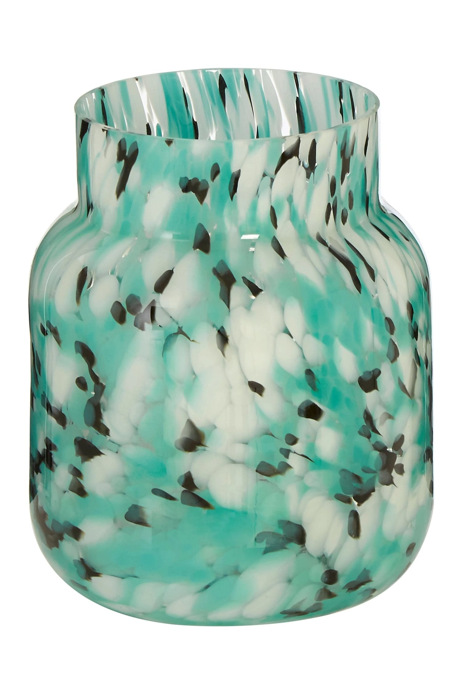 Lagoon Small Turquoise Speckled Glass Vase