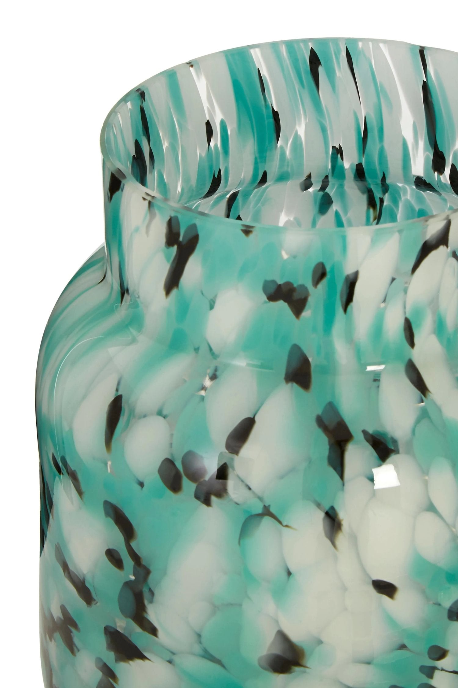Lagoon Small Turquoise Speckled Glass Vase