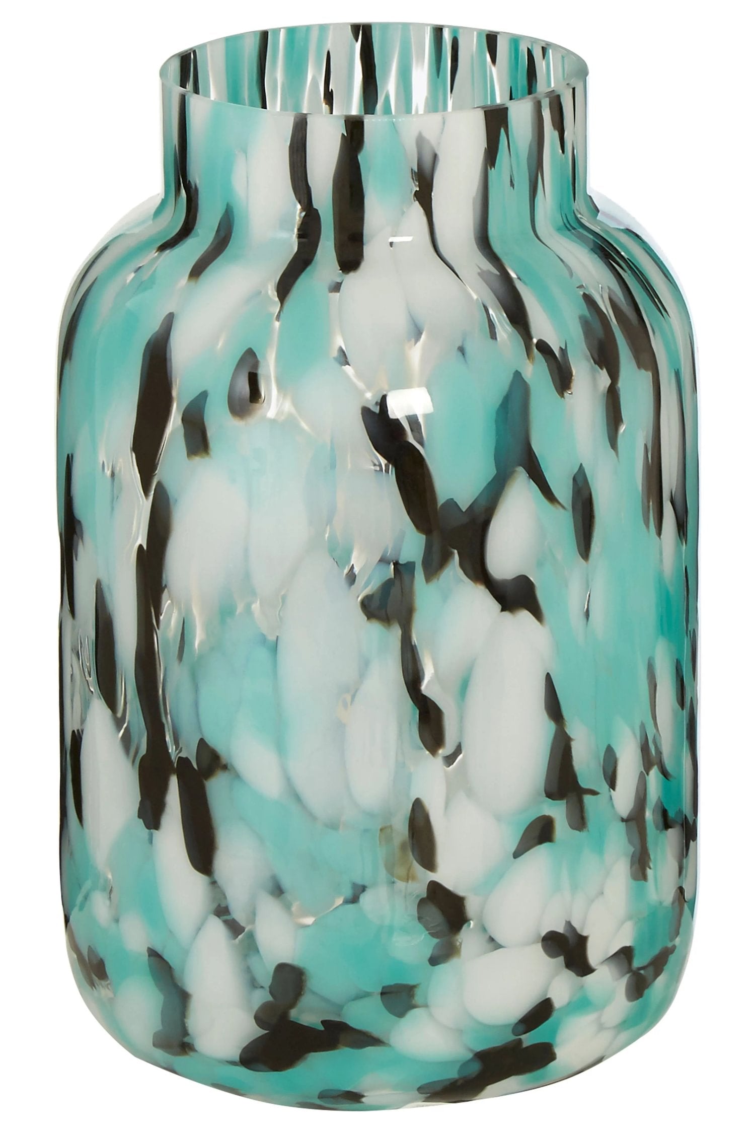 Lagoon Medium Turquoise Speckled Glass Vase