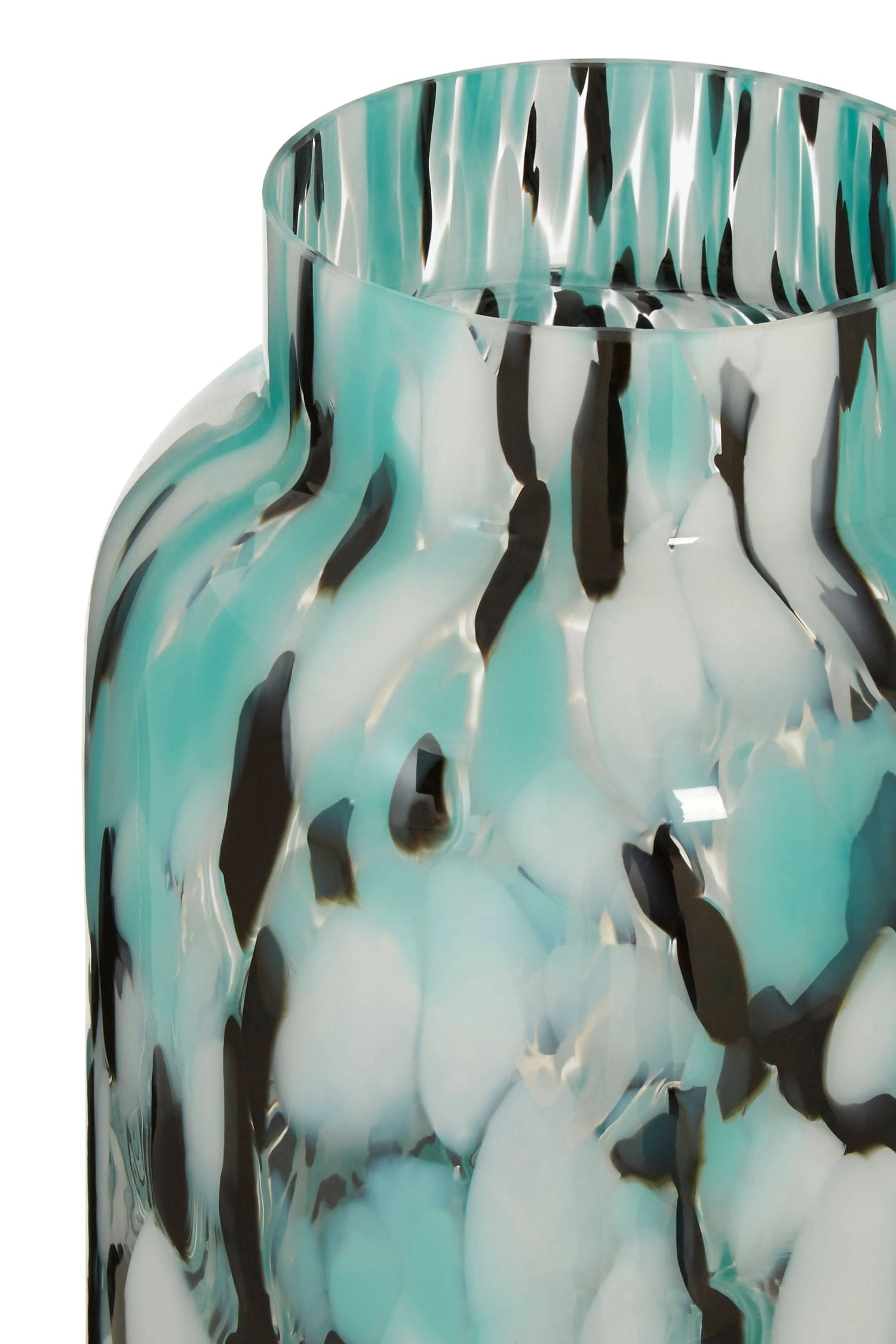 Lagoon Medium Turquoise Speckled Glass Vase