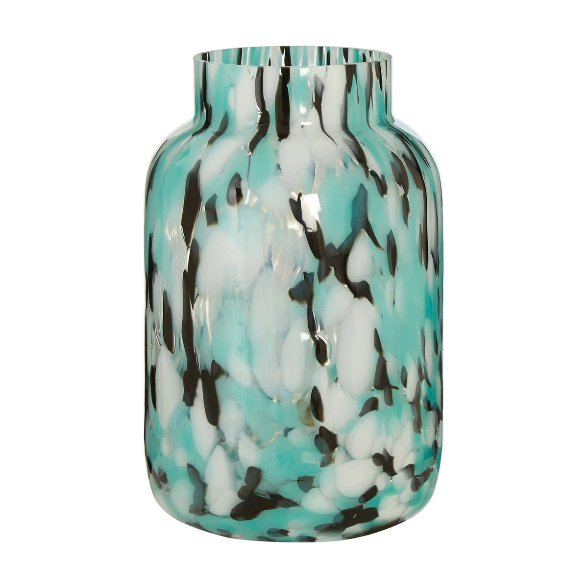 Lagoon Medium Turquoise Speckled Glass Vase