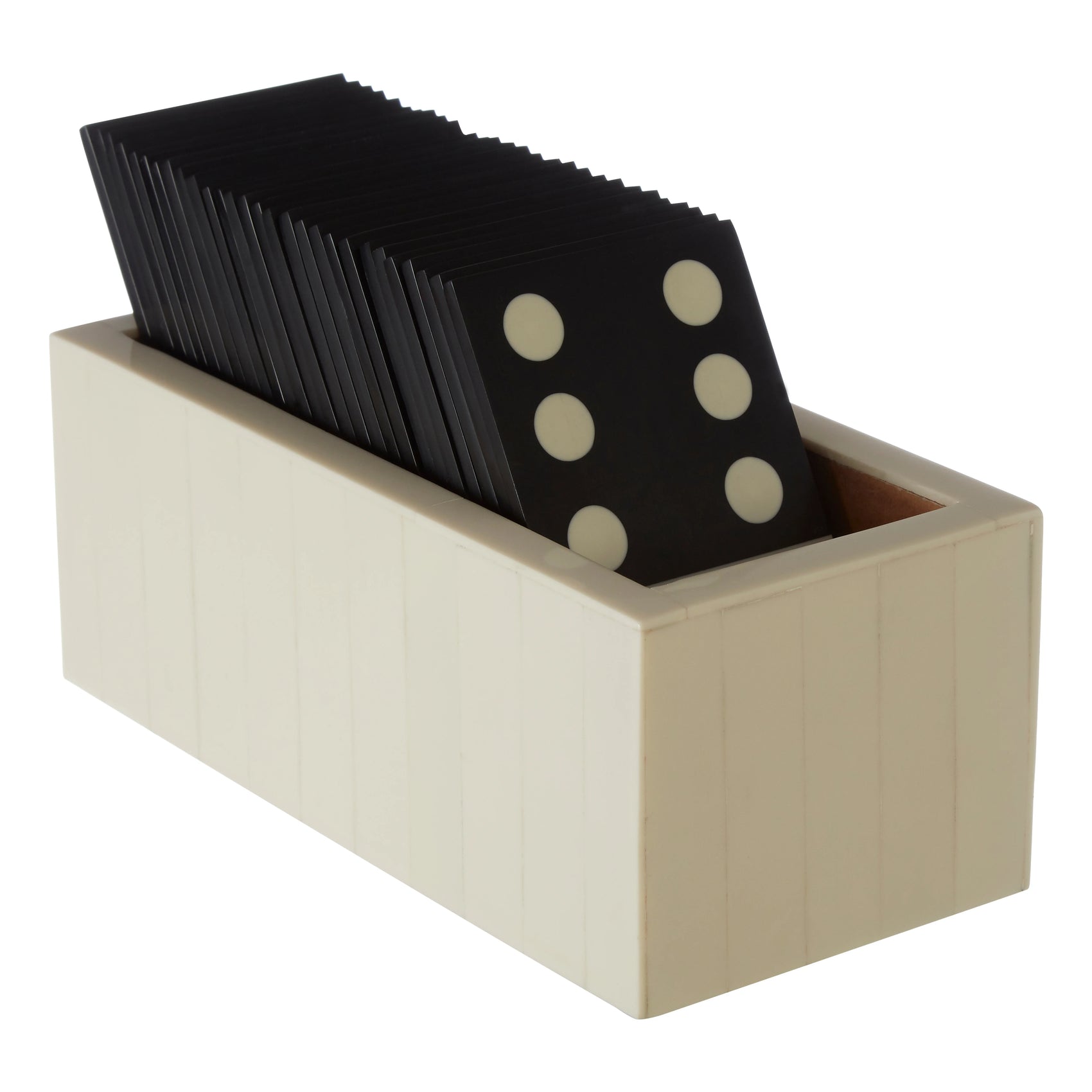 Terrence Games White Domino Set with Black Dominoes