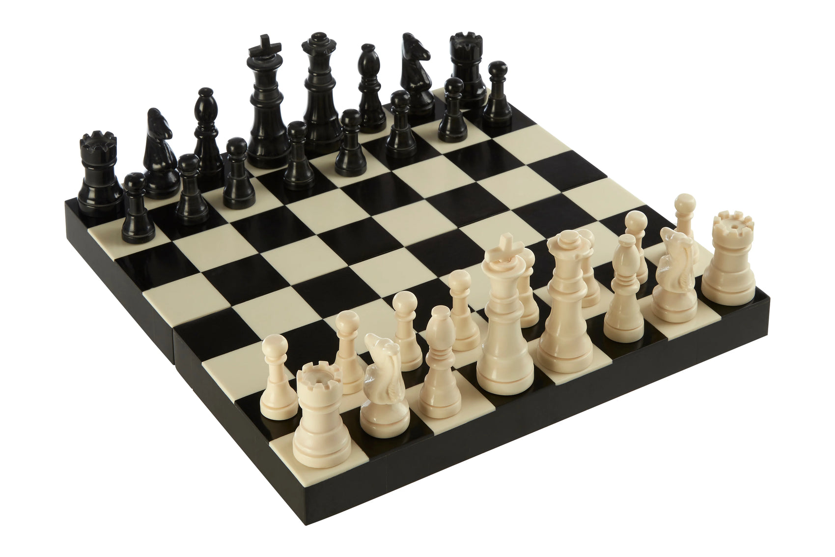 Terrence Games Black & White Foldable Chess Set