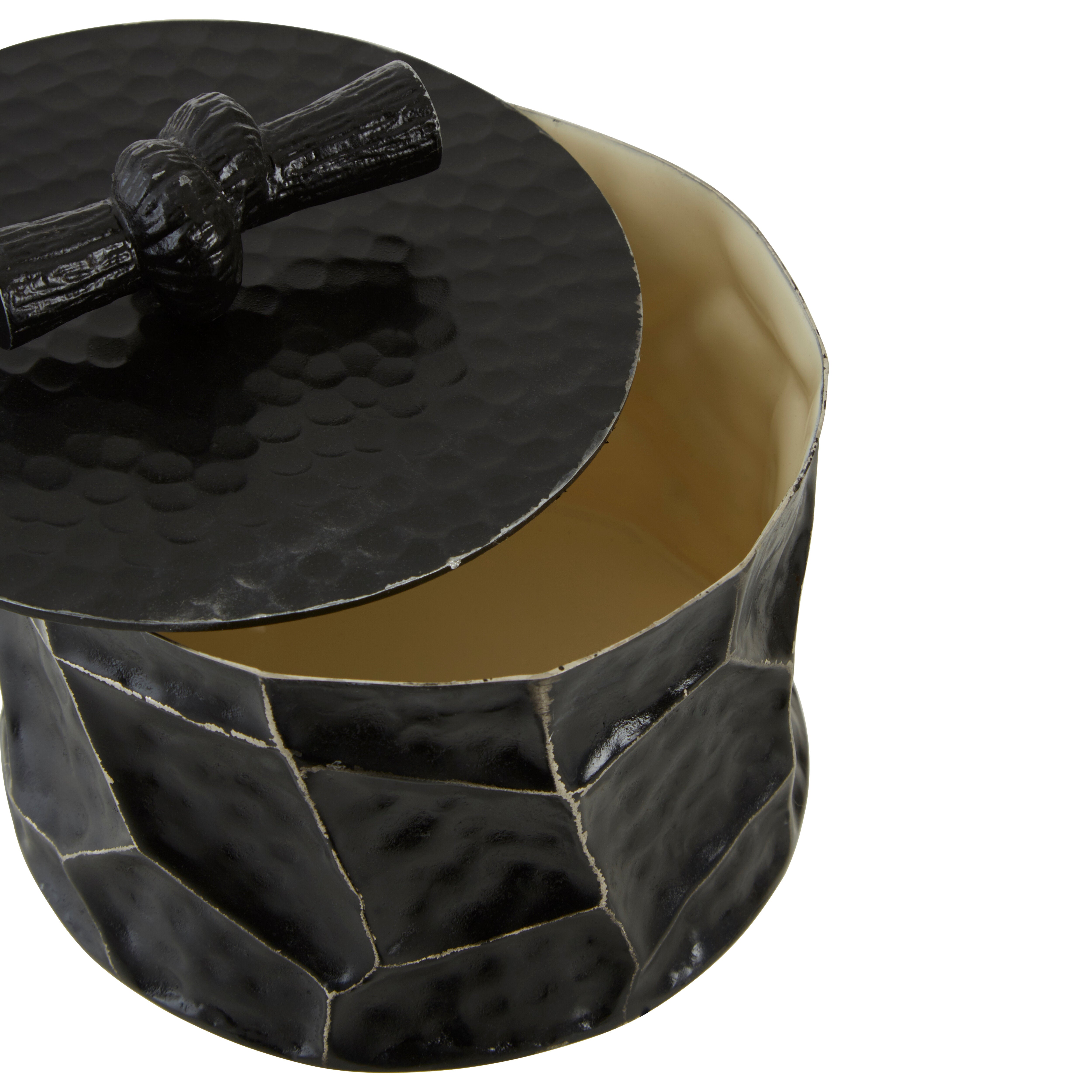 Koby Hammered Black Trinket Box | Small