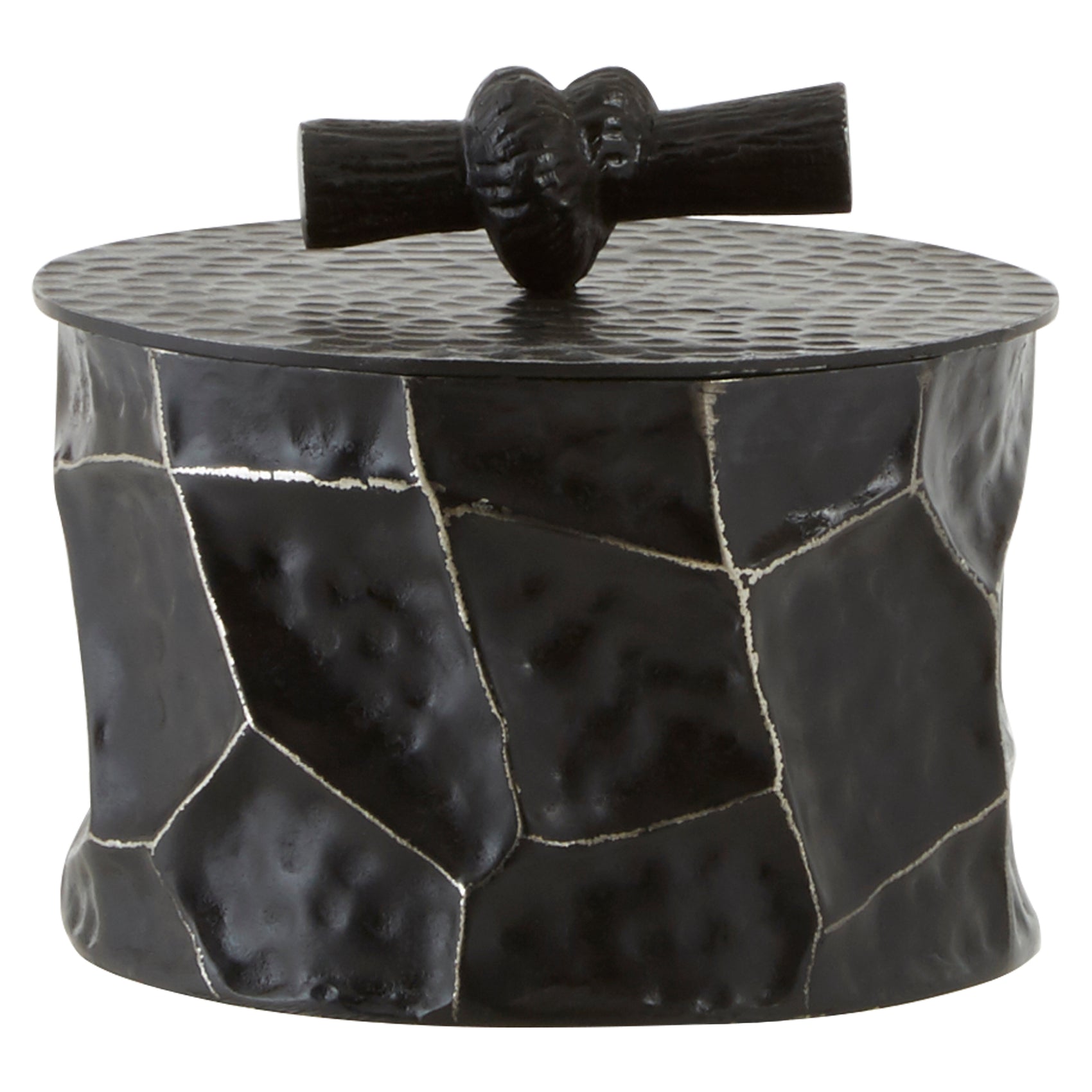Koby Hammered Black Trinket Box | Small
