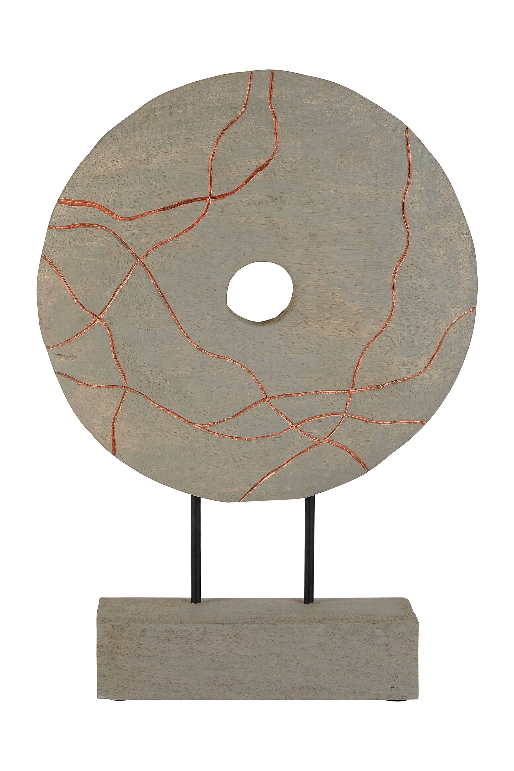 Falun Grey Mango Wood Disc Sculpture