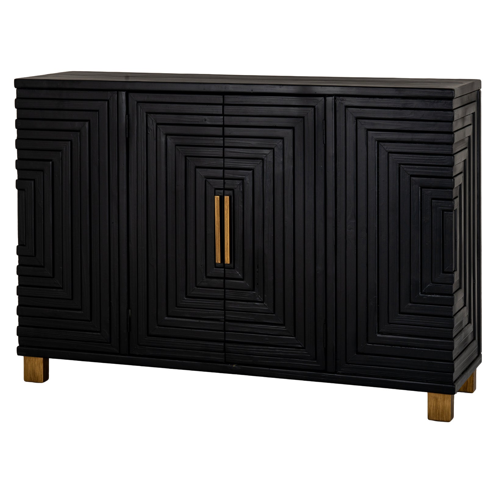 Kilburn Black Wood Geometric Sideboard