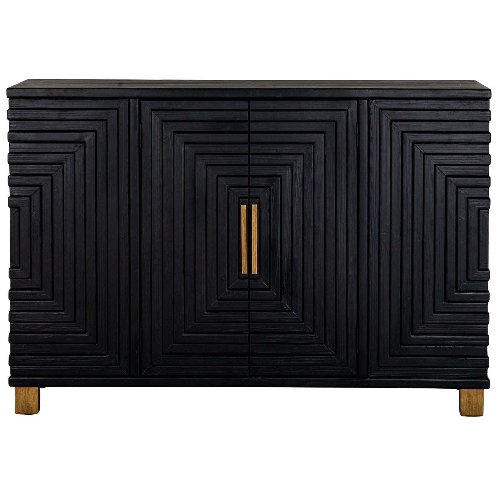 Kilburn Black Wood Geometric Sideboard