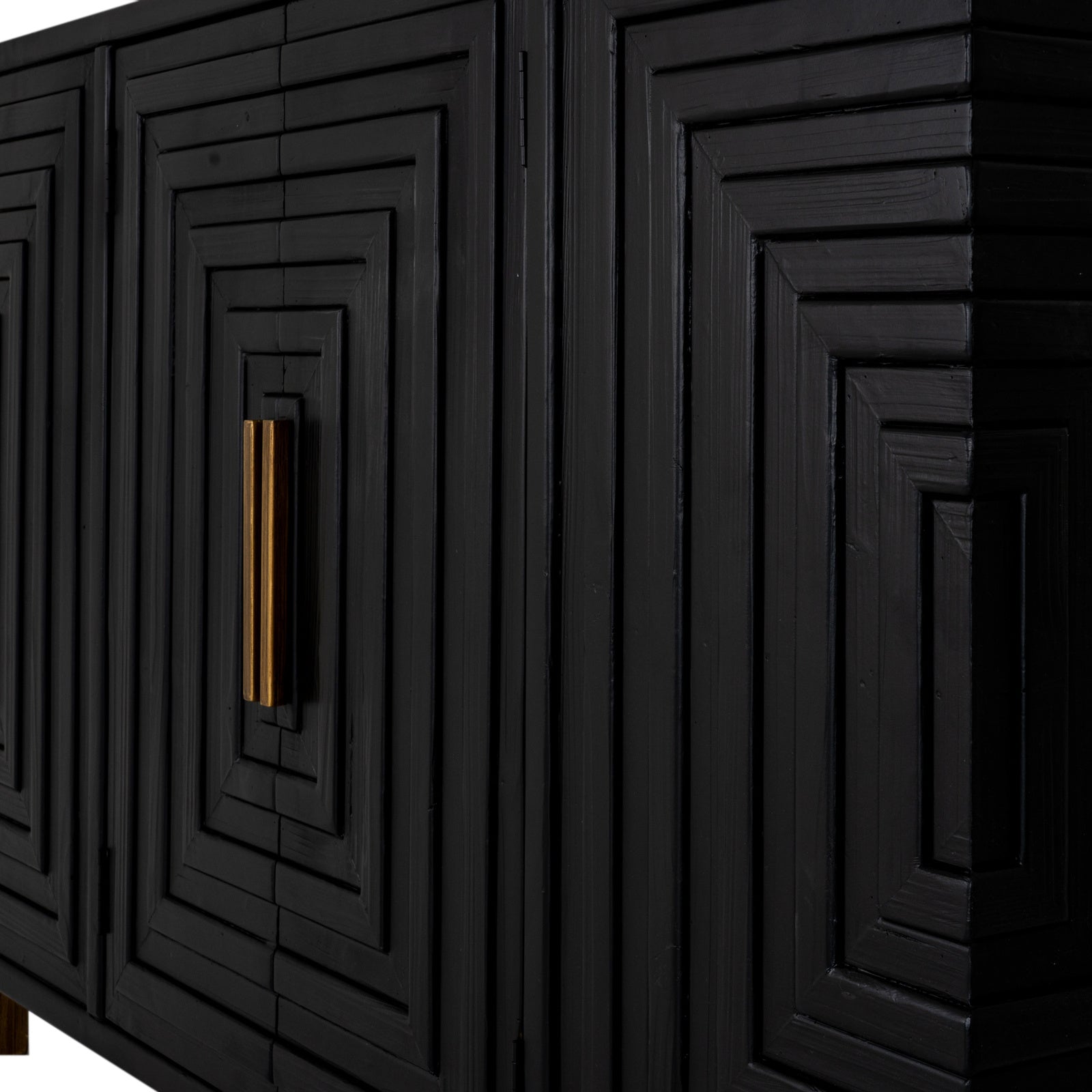 Kilburn Black Wood Geometric Sideboard