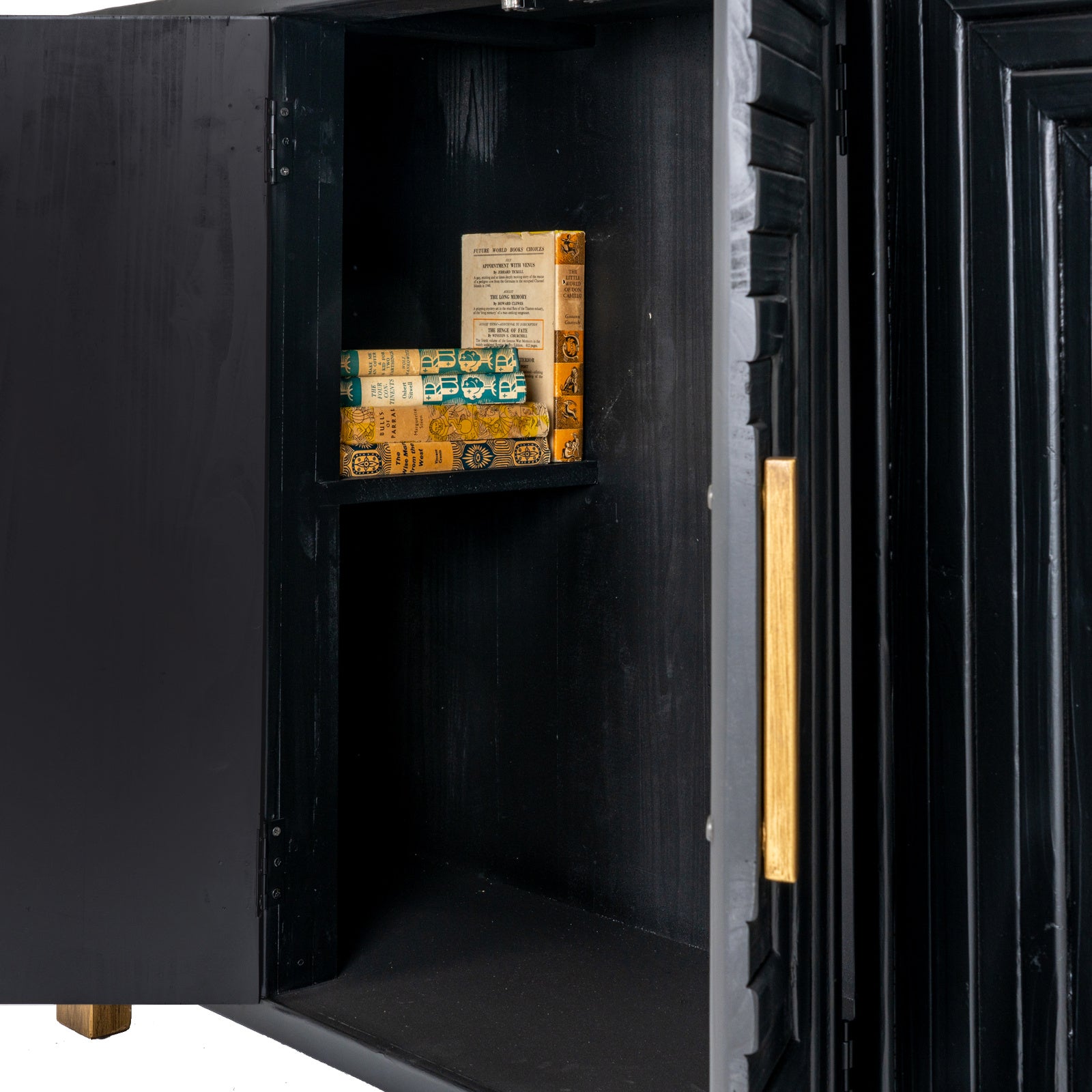 Kilburn Black Wood Geometric Sideboard
