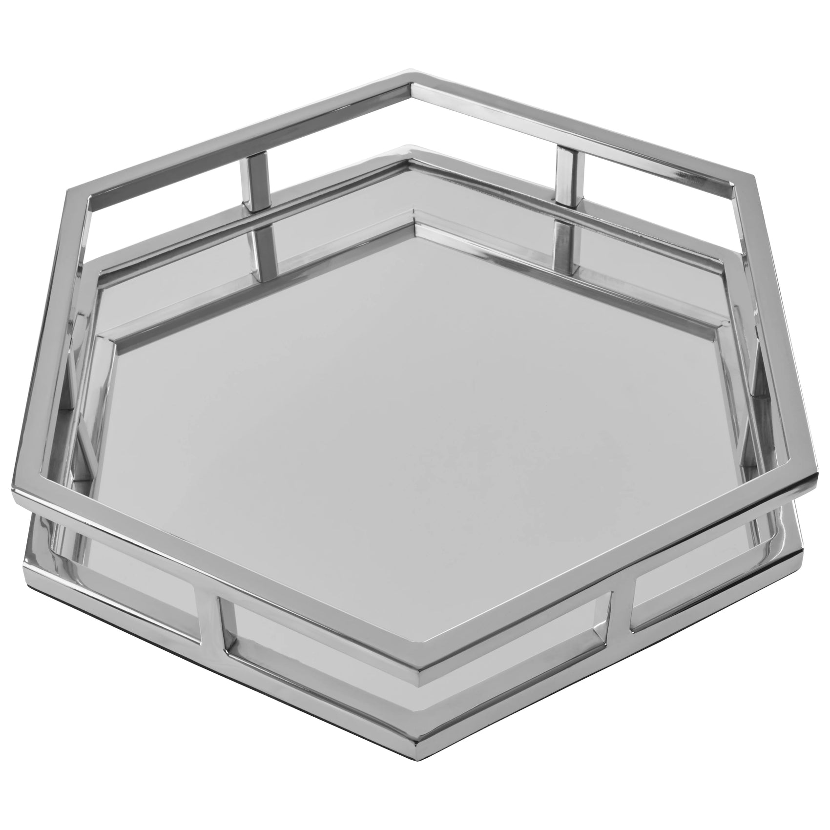Athena Silver Finish Hexagonal Tray