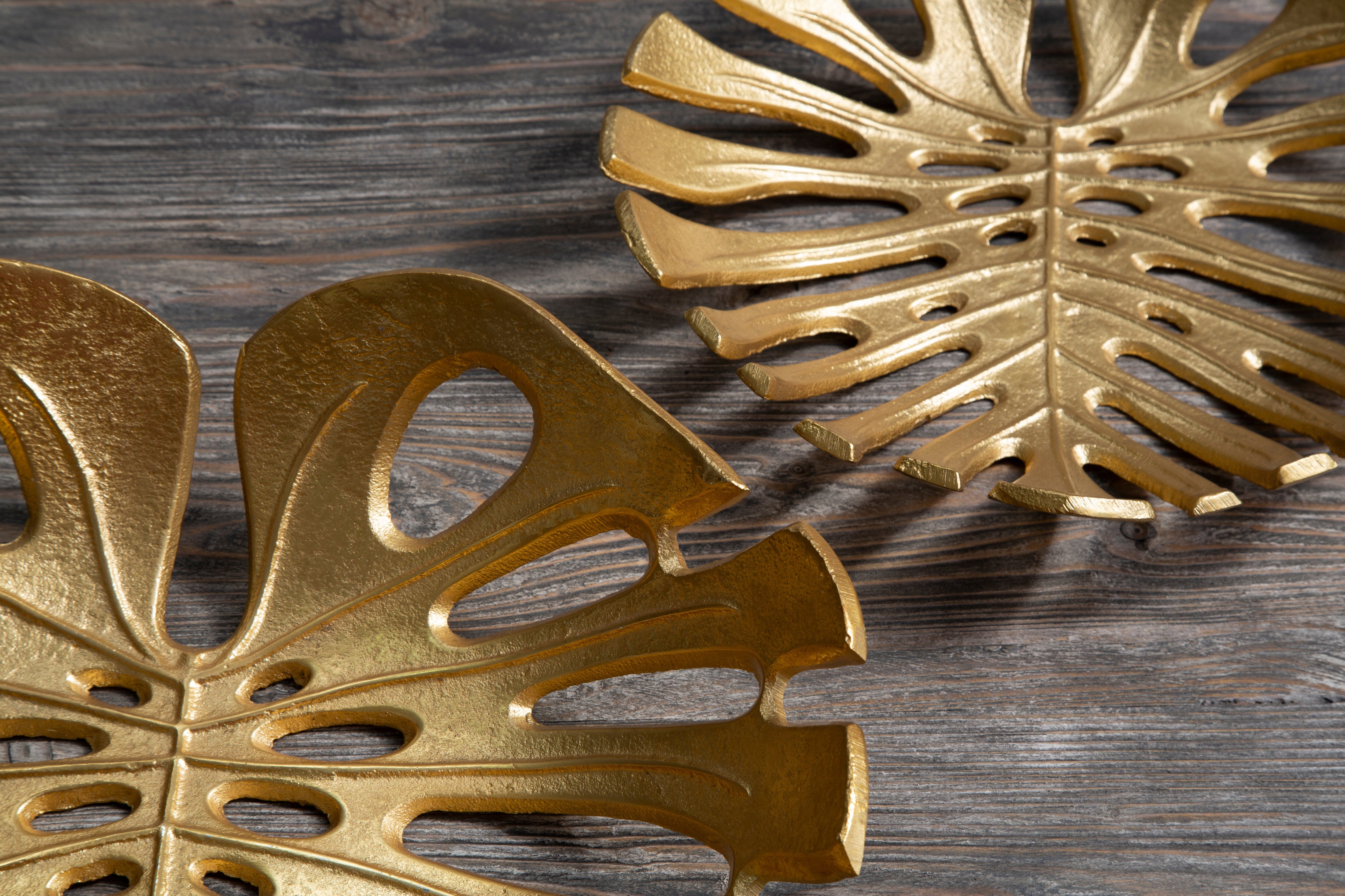 Addison Monstera Gold Leaf Dish | Large