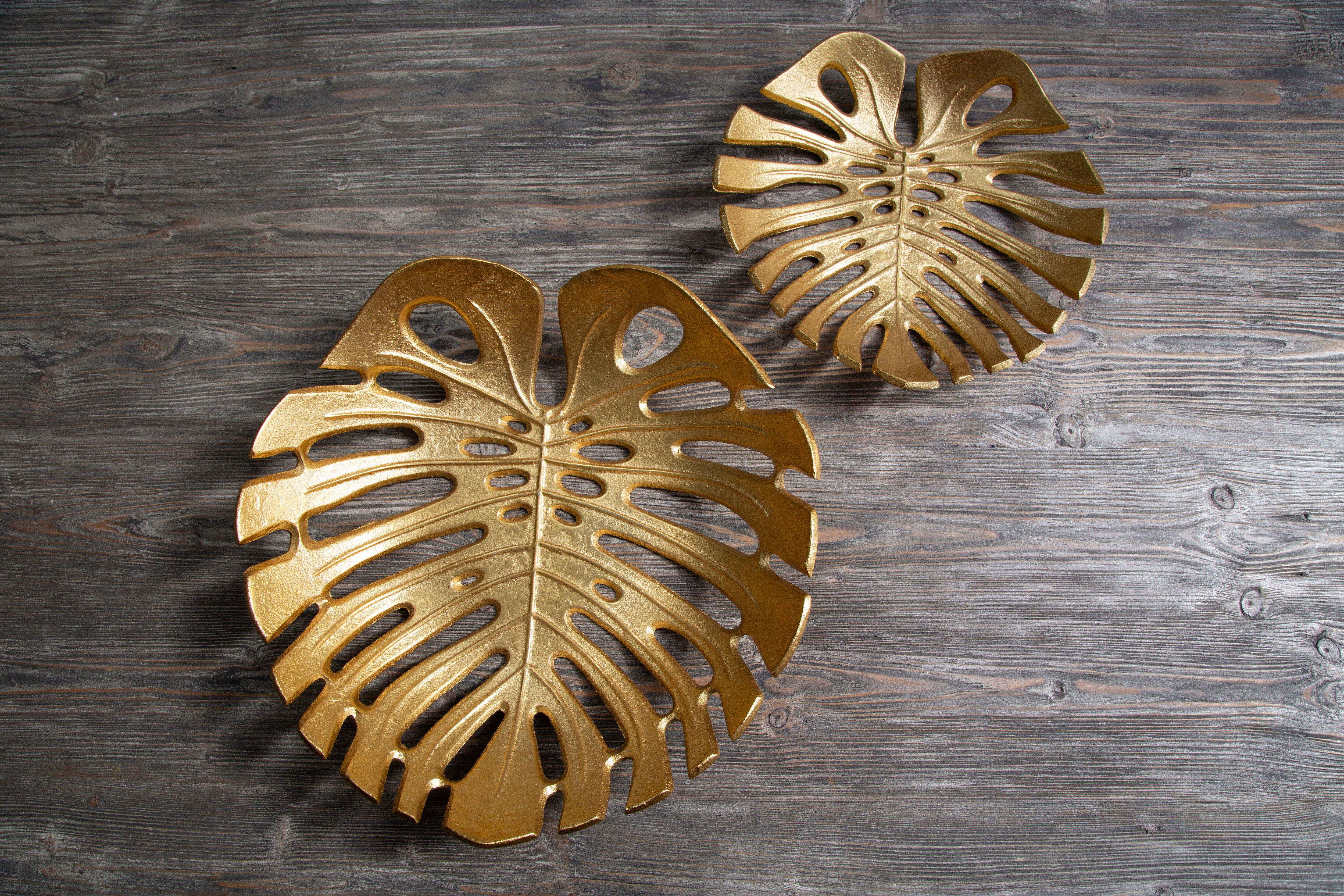 Addison Monstera Gold Leaf Dish | Large