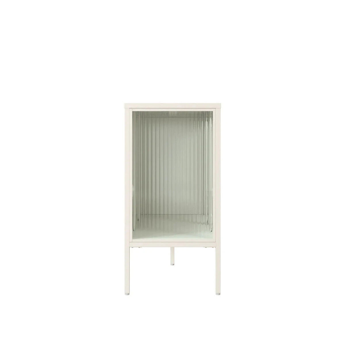 Clerkenwell Warm White Metal Fluted Glass Door Sideboard