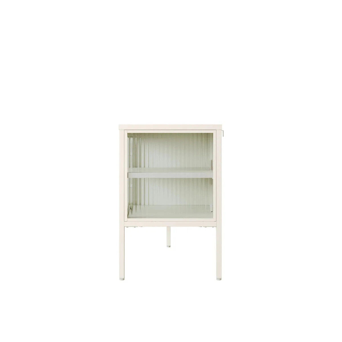 Clerkenwell Warm White Metal & Fluted Glass TV Unit