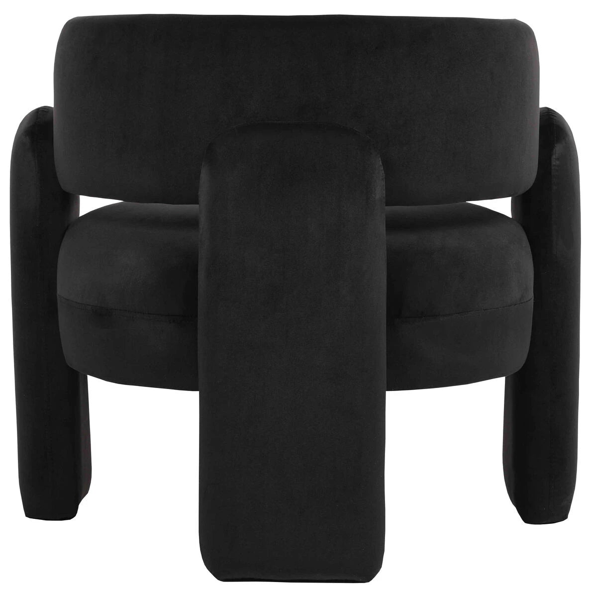 Crescent Black Velvet Curved Armchair