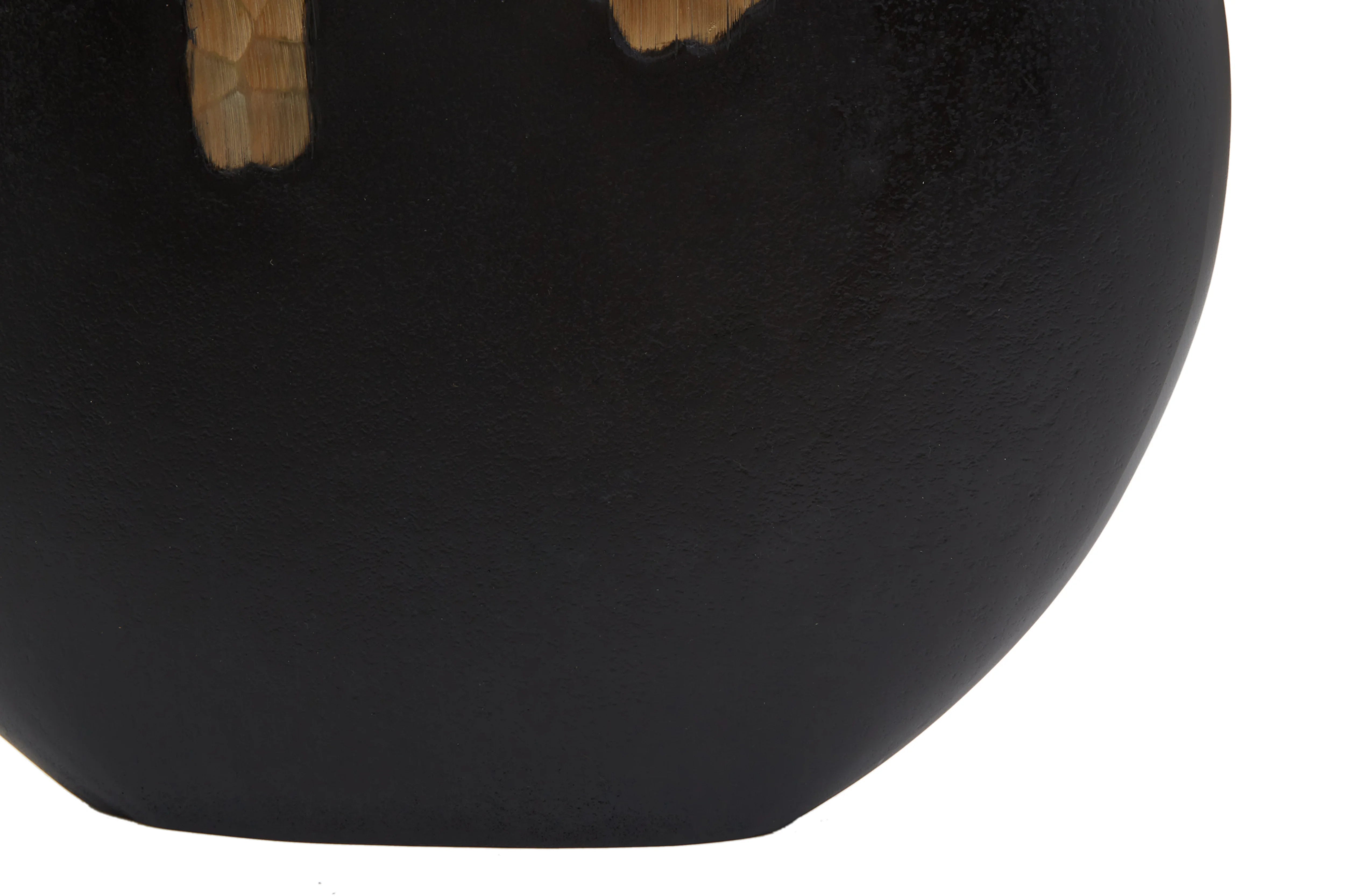 Capella Matte Black & Gold Dimpled Round Vase | Large