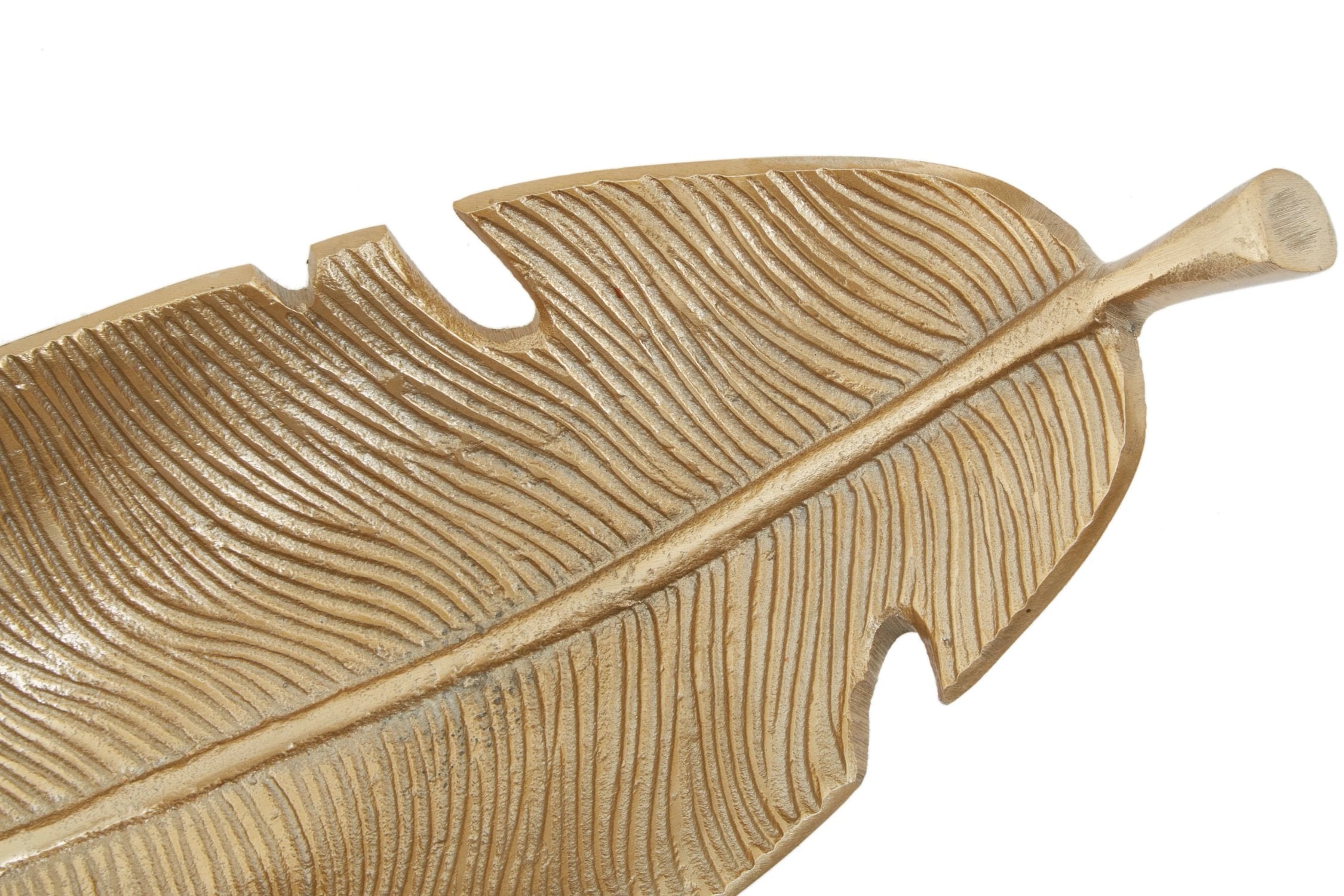 Atelier Gold Finish Aluminium Curved Leaf Dish