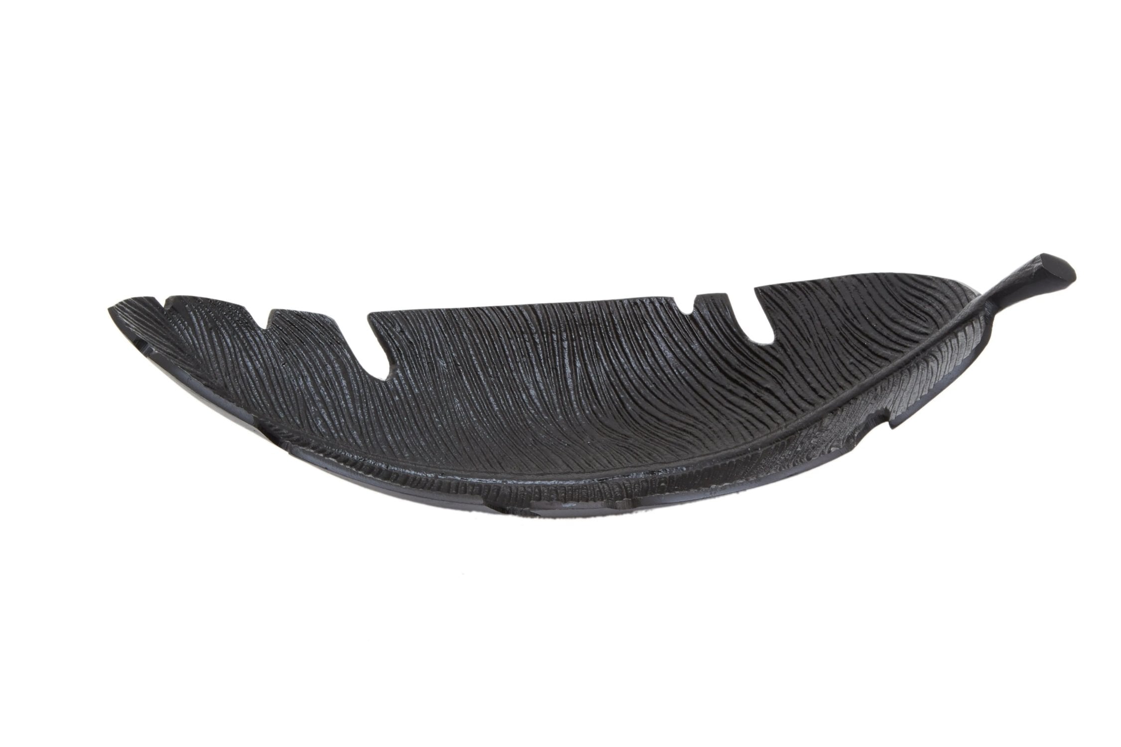 Atelier Black Finish Aluminium Curved Leaf Dish