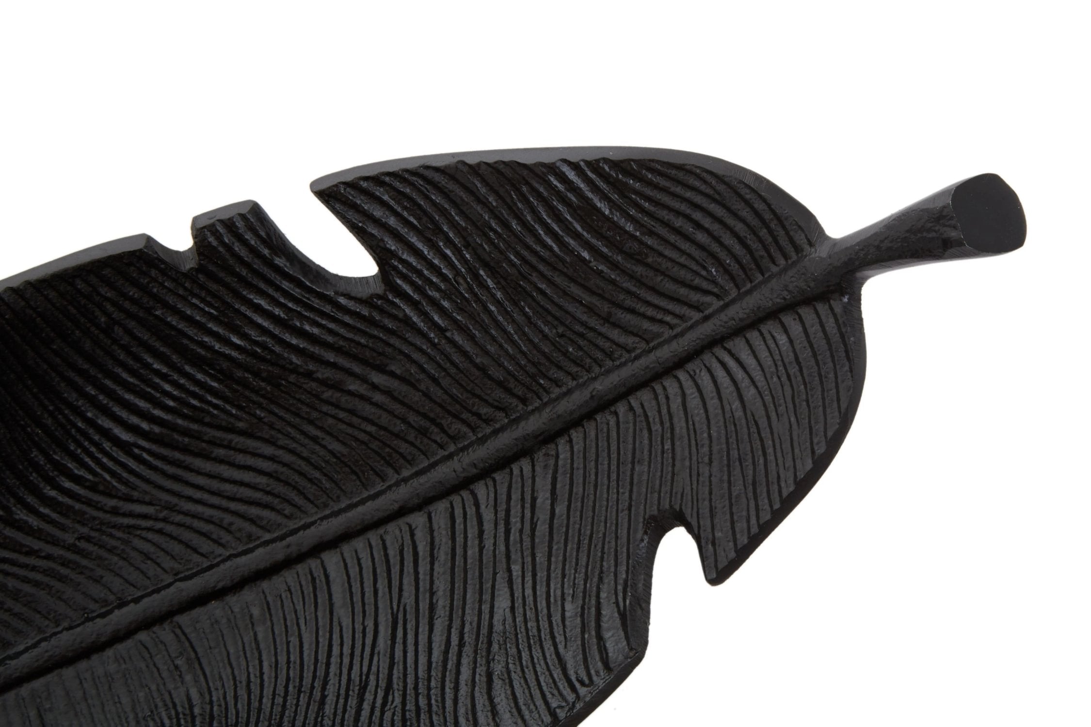 Atelier Black Finish Aluminium Curved Leaf Dish