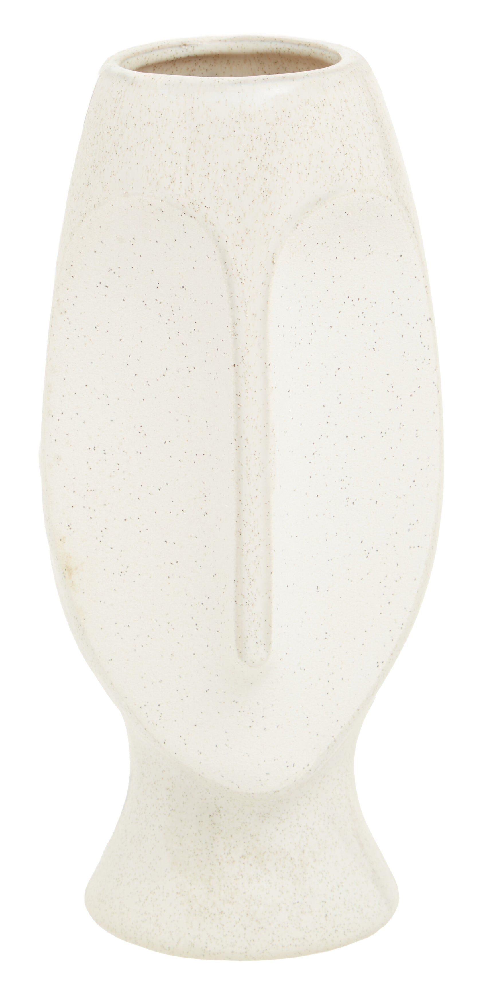 Rubi Face Sculpture Off White Stoneware Vase