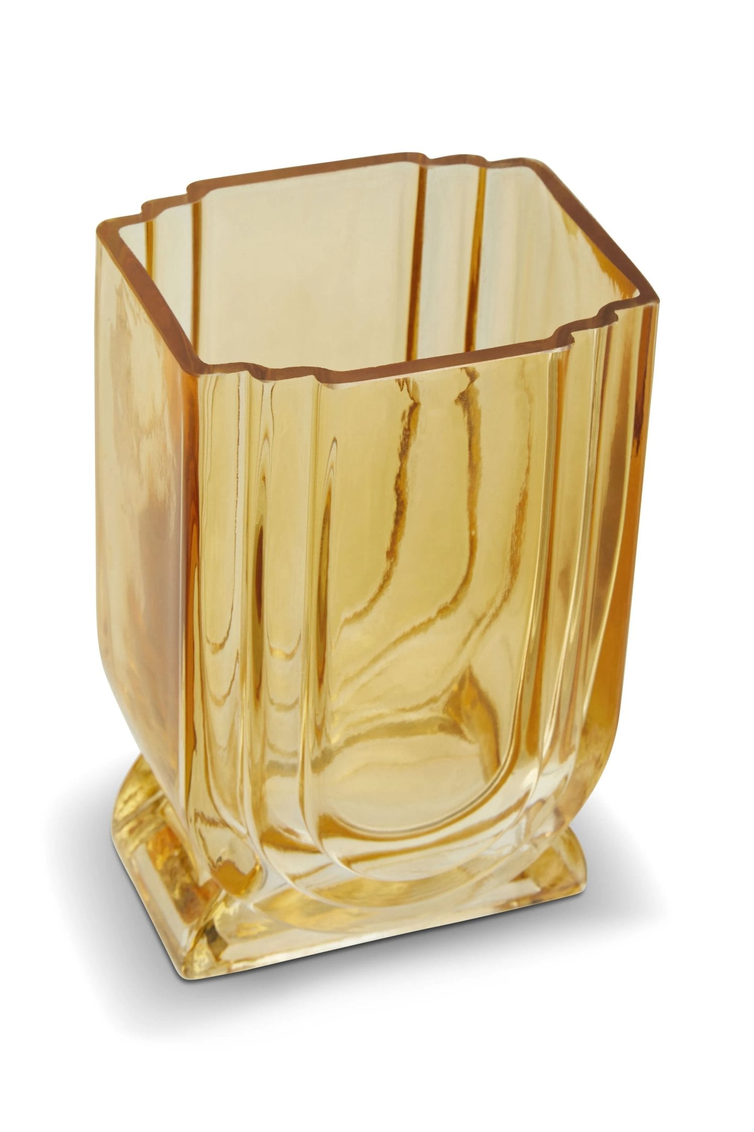 Solstice Small Ochre Yellow Glass Vase