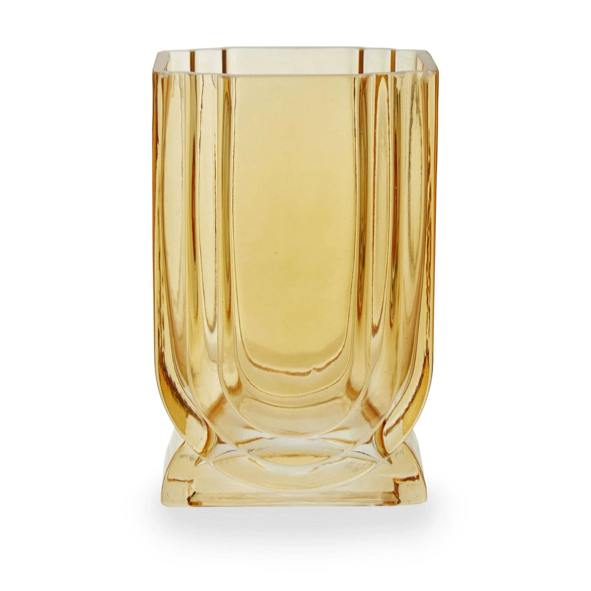 Solstice Small Ochre Yellow Glass Vase