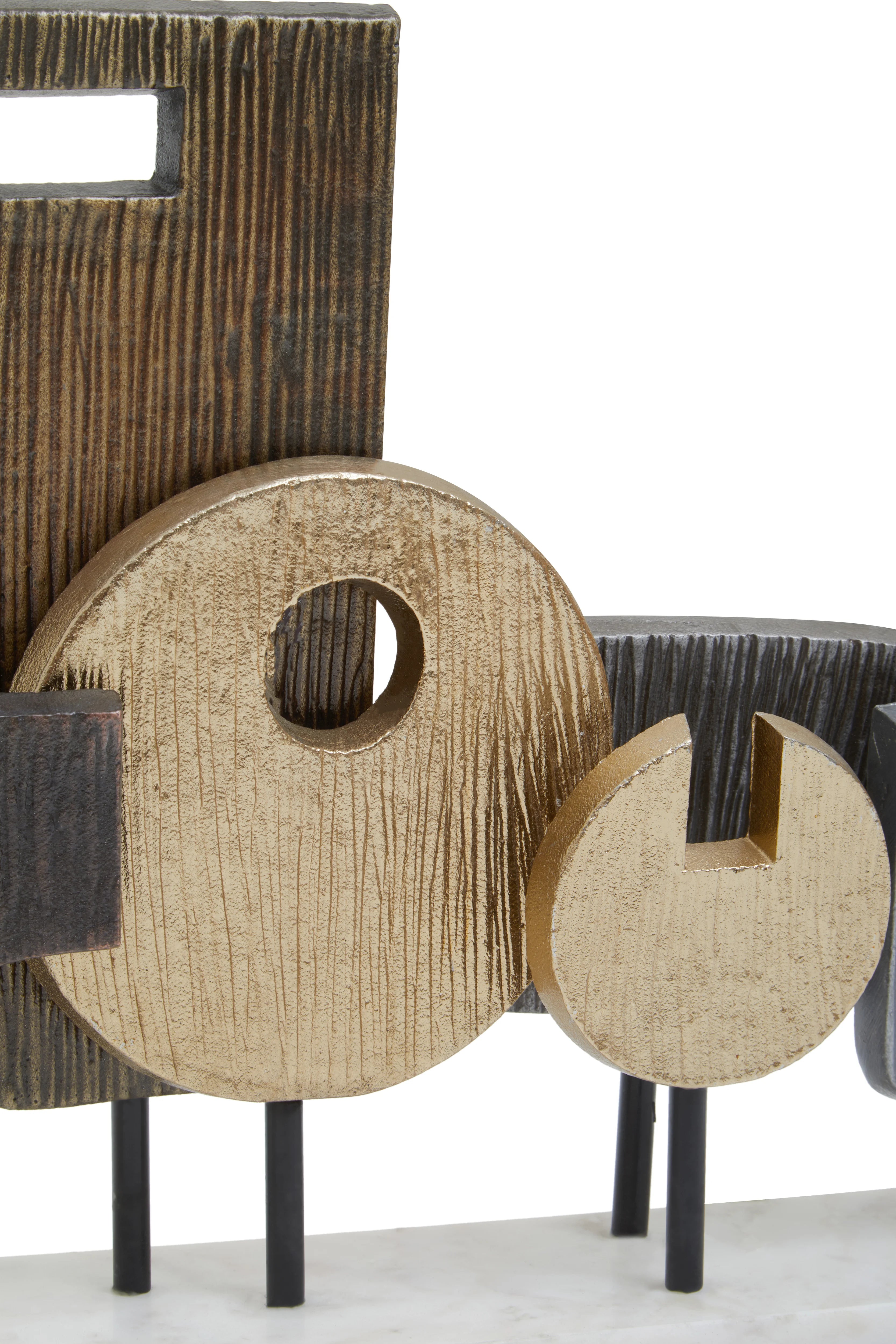 Rojas Assorted Colour Metal Sculpture on White Marble Base | Large