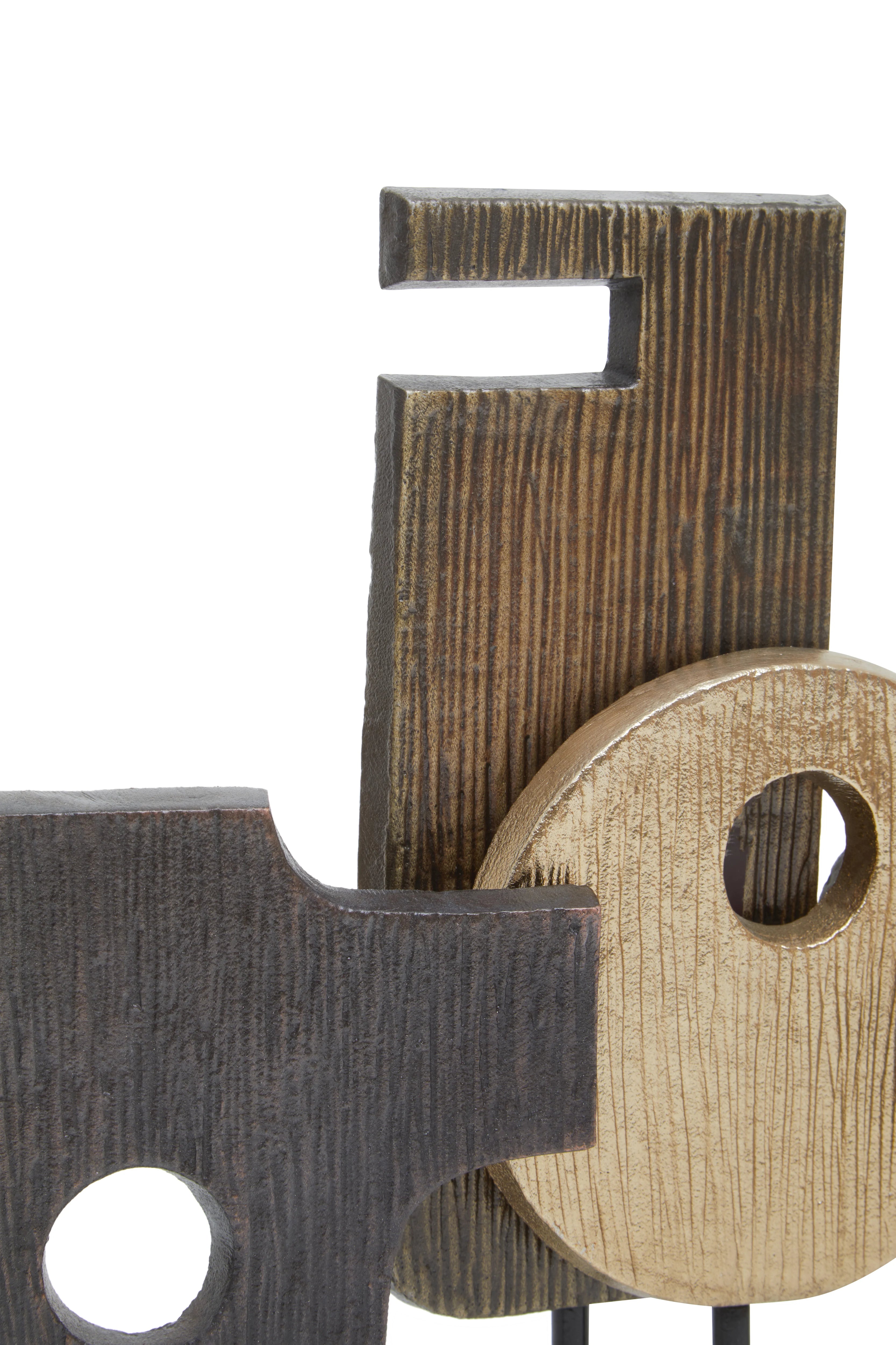 Rojas Assorted Colour Metal Sculpture on White Marble Base | Large