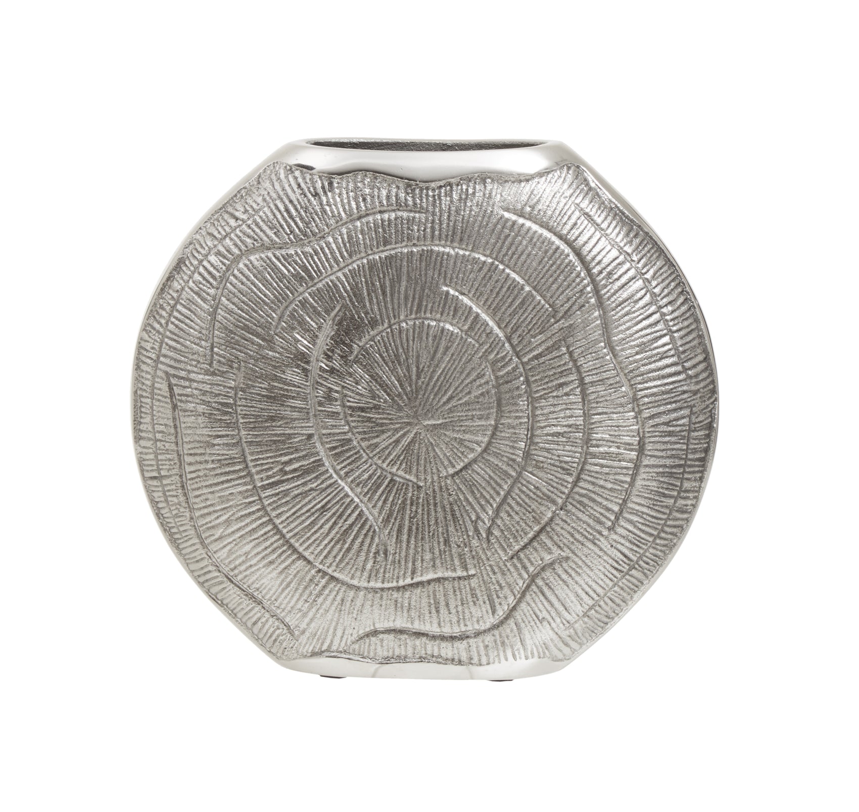 Alid Oak Wood Effect Silver Vase | Small