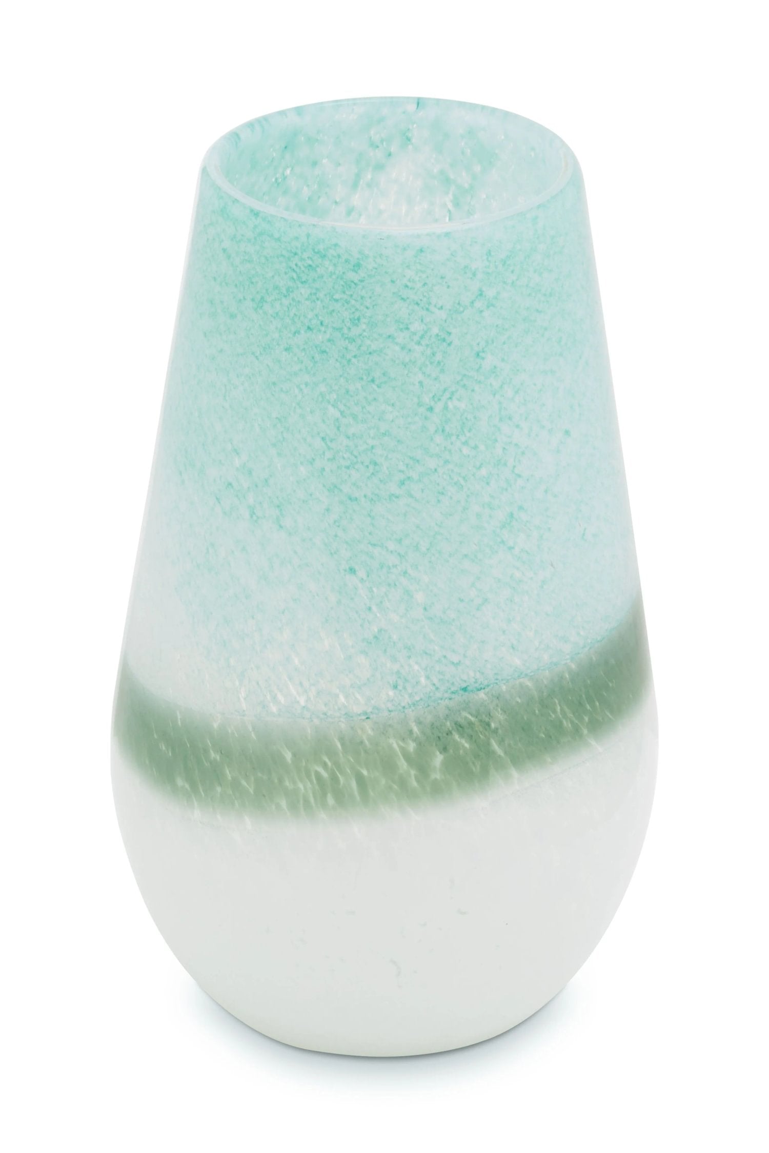 Mosaic Small Turquoise & White Ombre Glass Vase