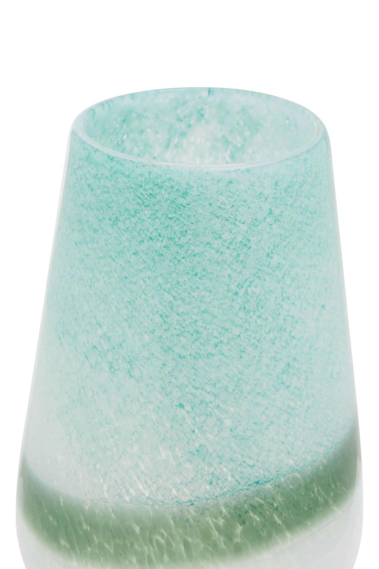 Mosaic Small Turquoise & White Ombre Glass Vase