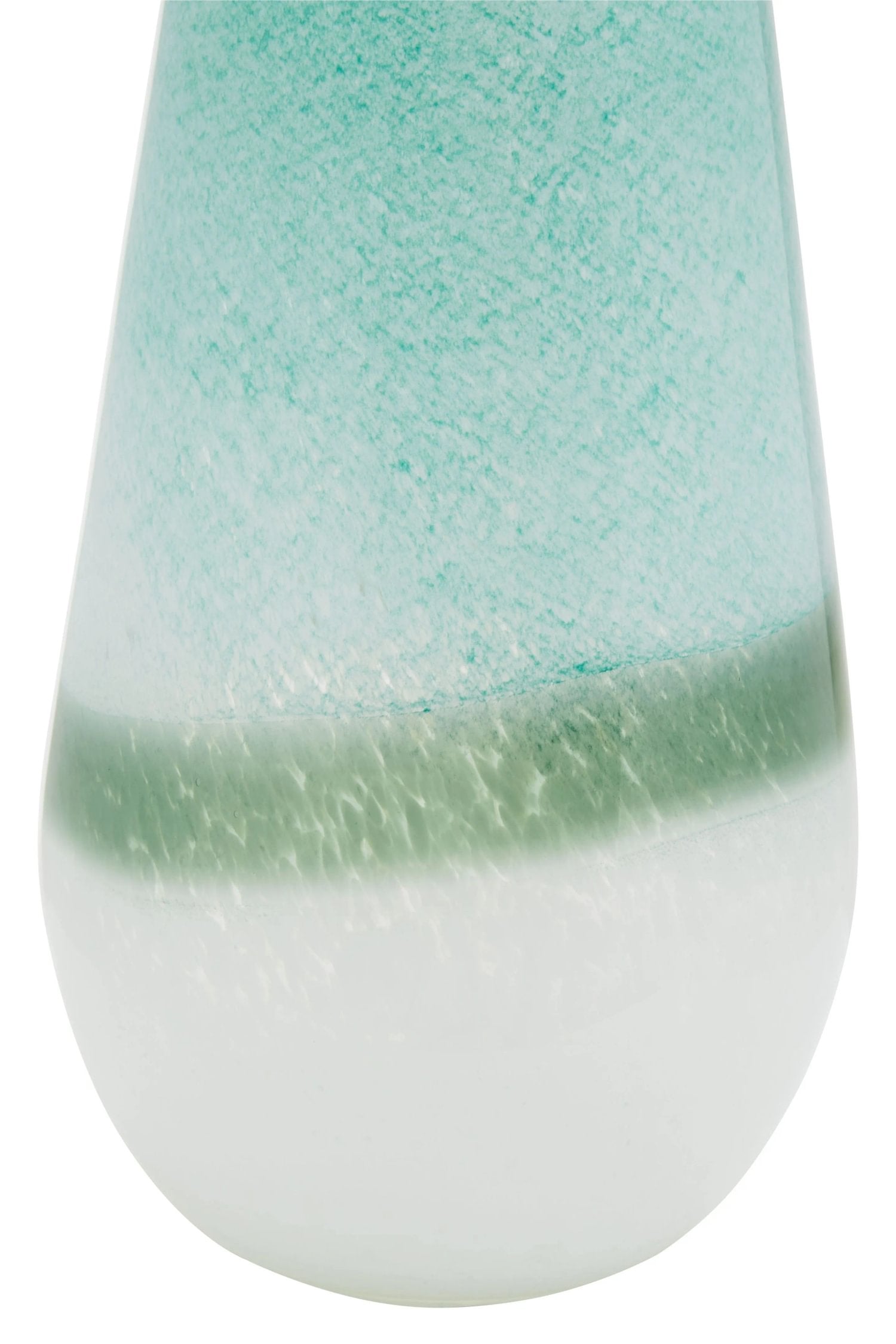 Mosaic Small Turquoise & White Ombre Glass Vase