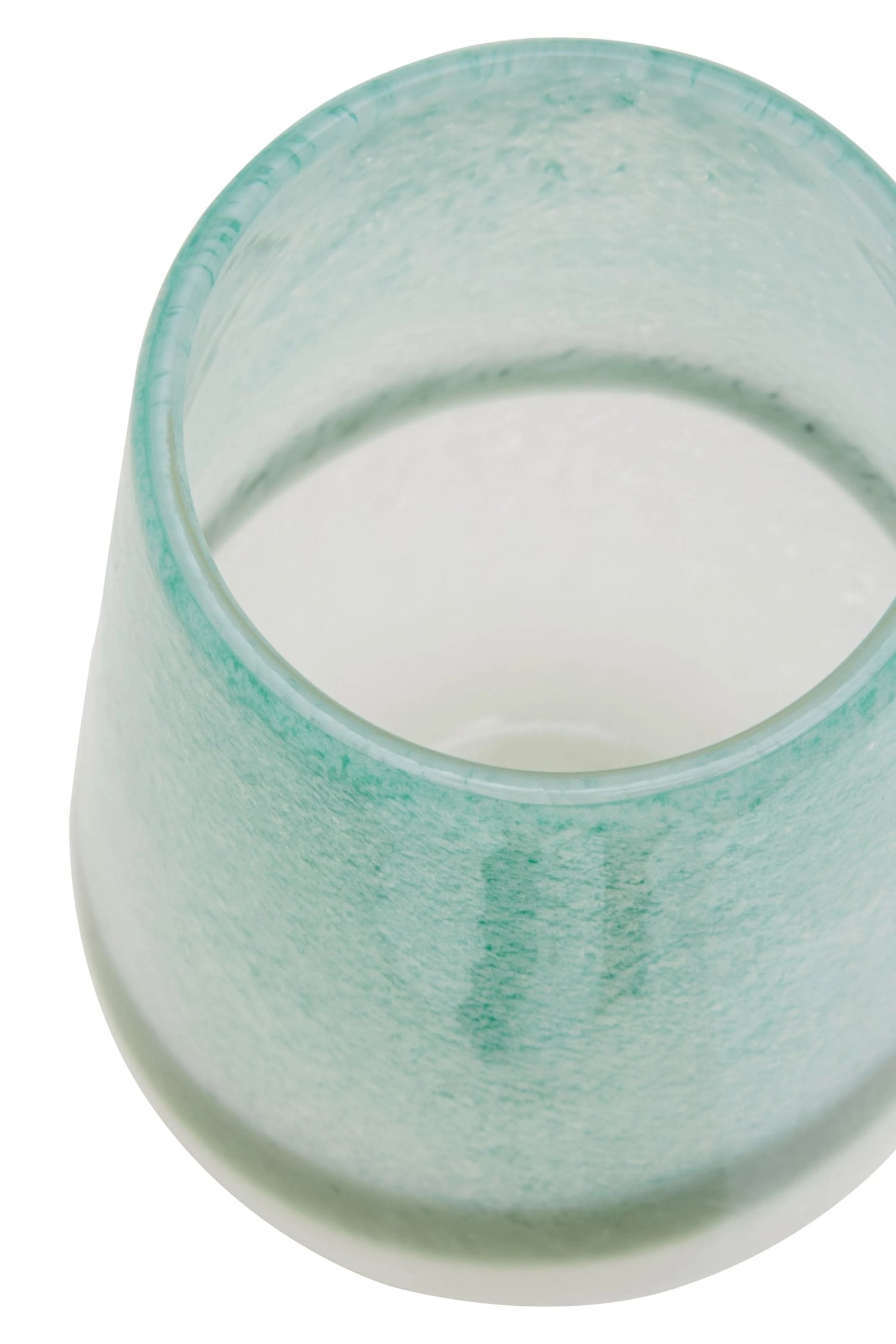 Mosaic Small Turquoise & White Ombre Glass Vase