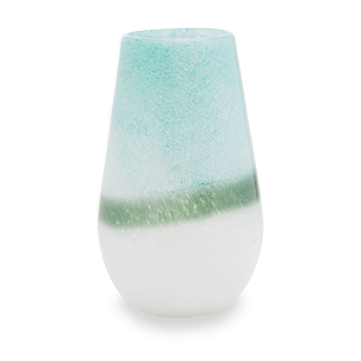 Mosaic Small Turquoise & White Ombre Glass Vase