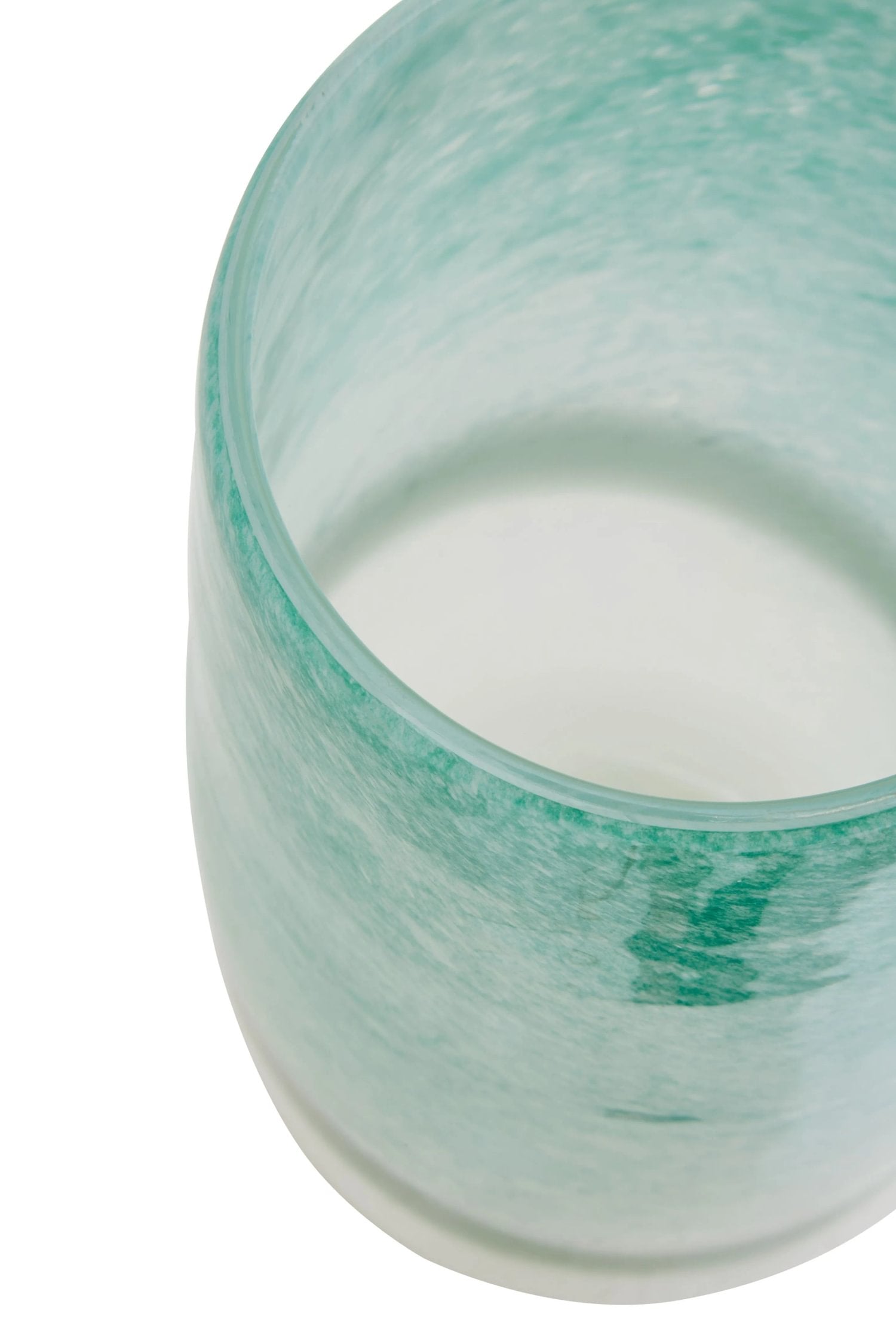 Mosaic Large Turquoise & White Ombre Glass Vase