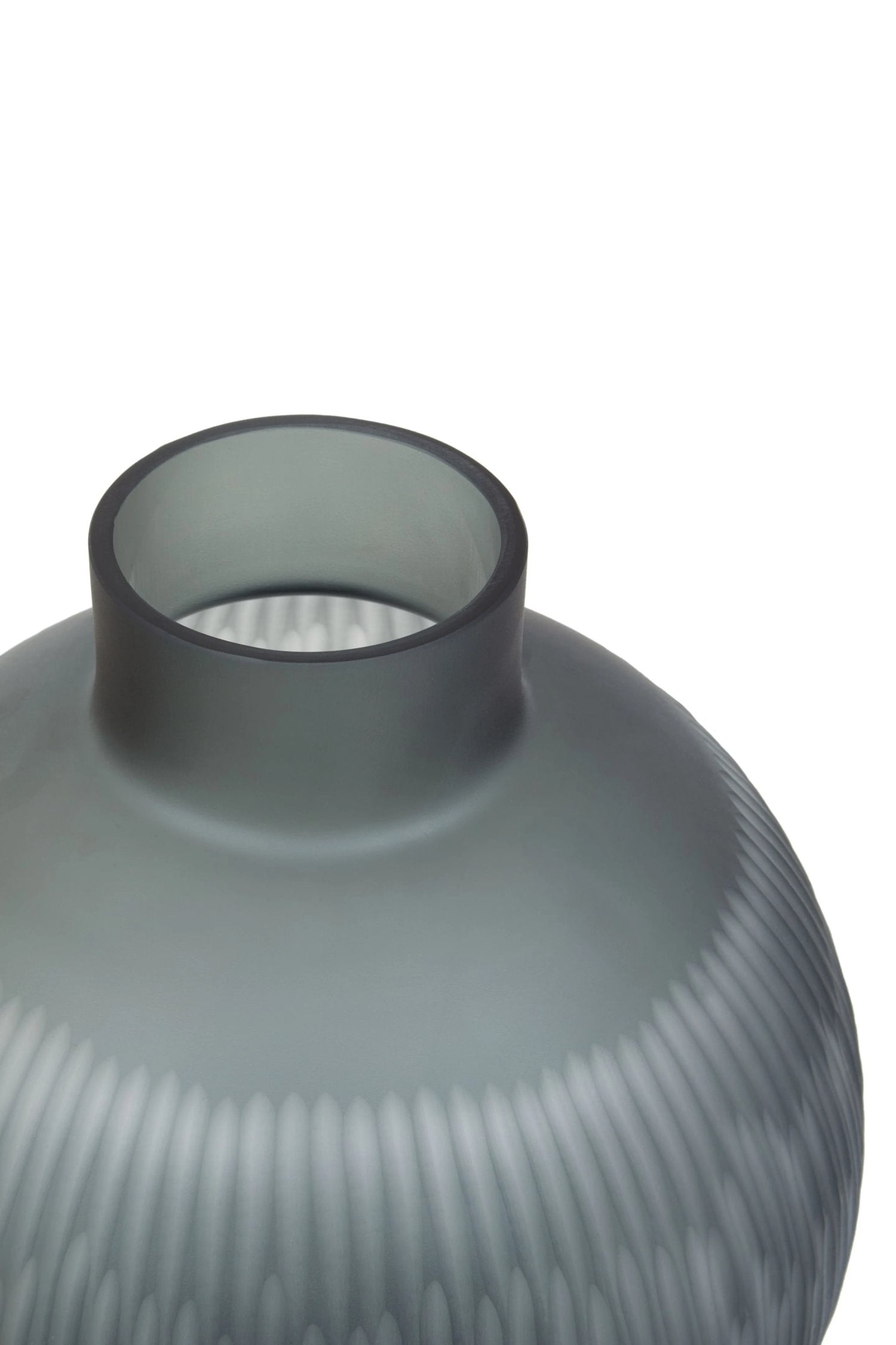 Facet Large Grey Ribbed Glass Vase