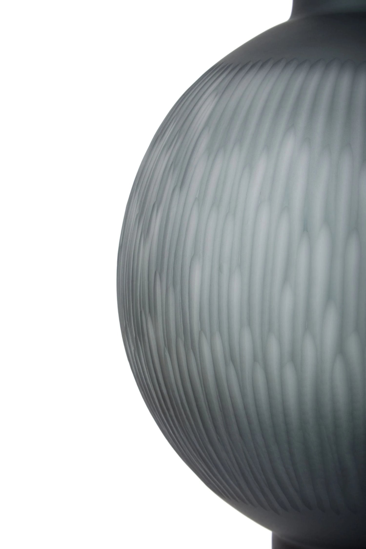 Facet Large Grey Ribbed Glass Vase